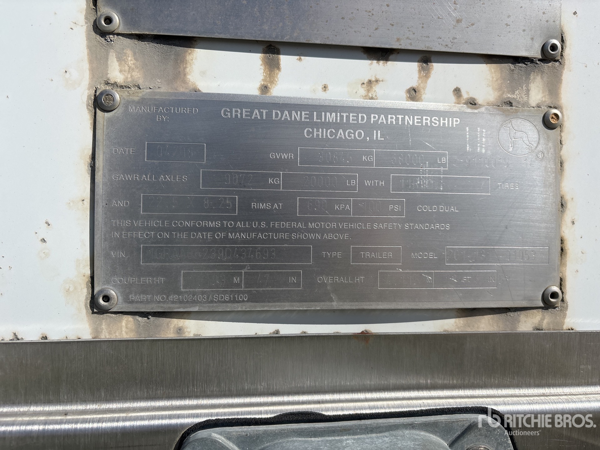 2009 Great Dane 53 FT X 102 IN T/A