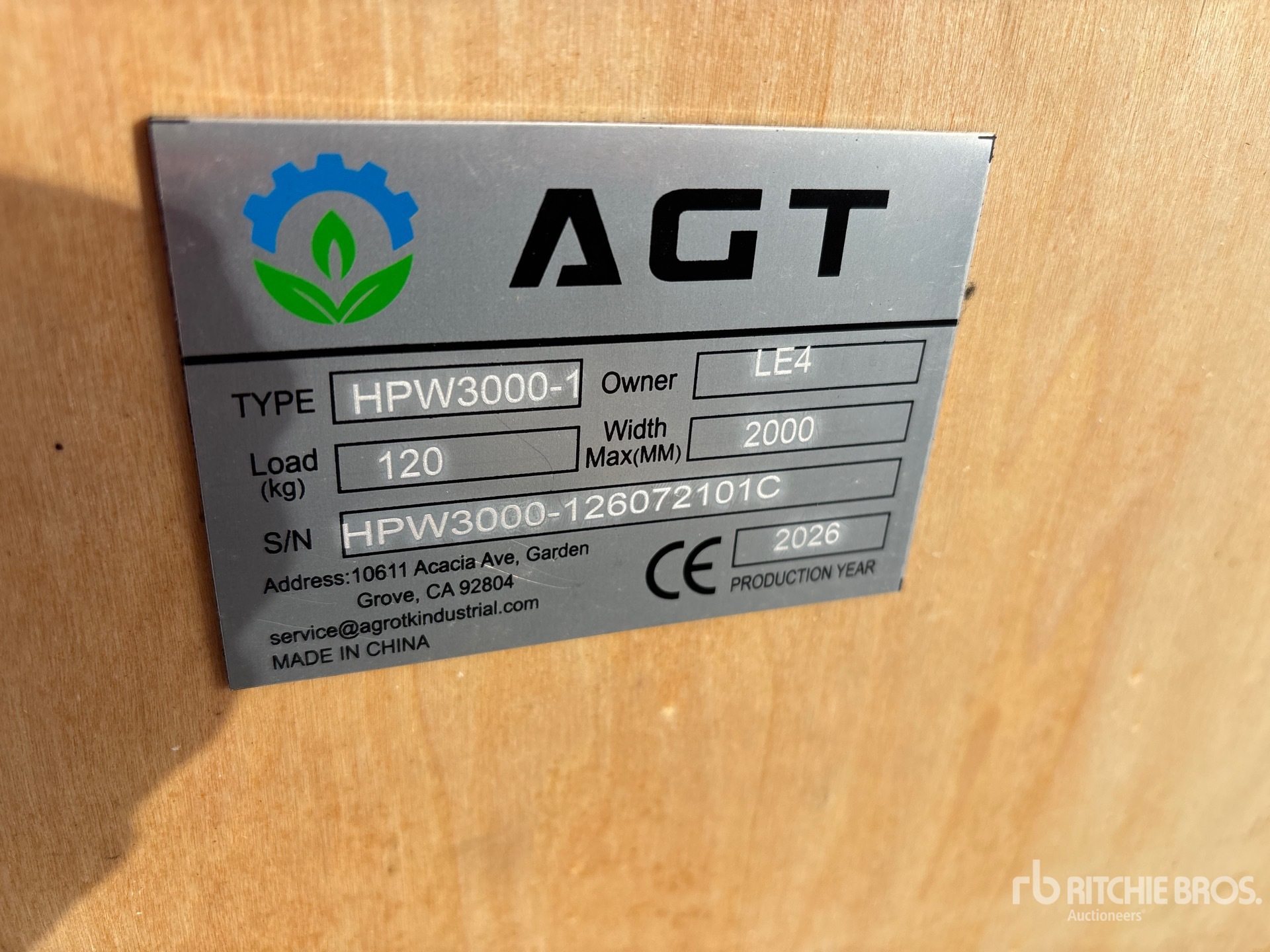 2026 AGT HPW3000-1