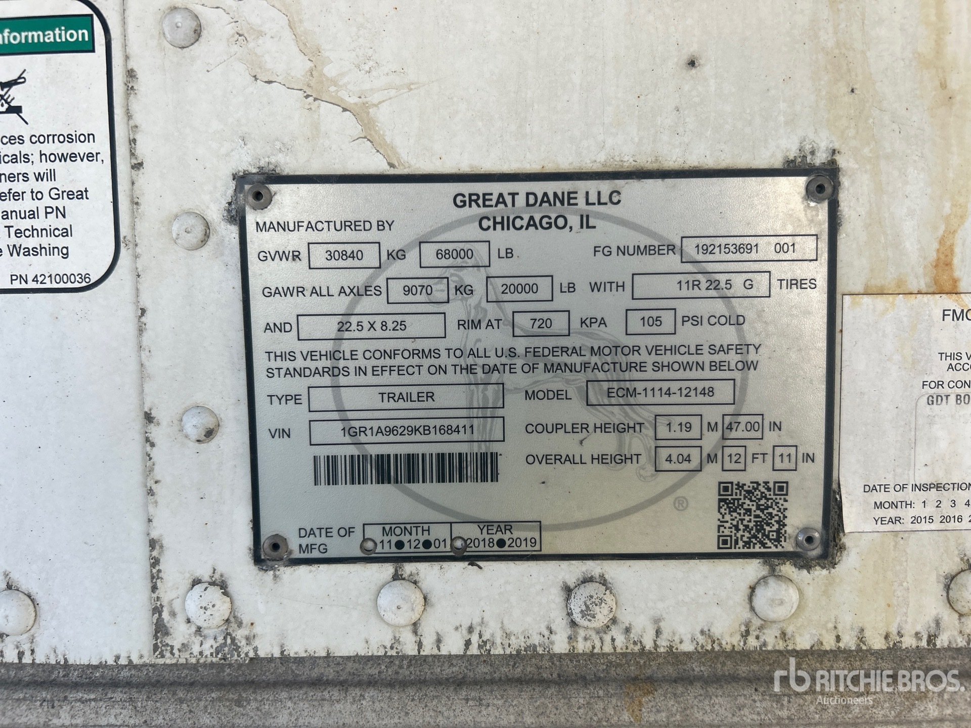 2019 Great Dane ECM-1114-12148