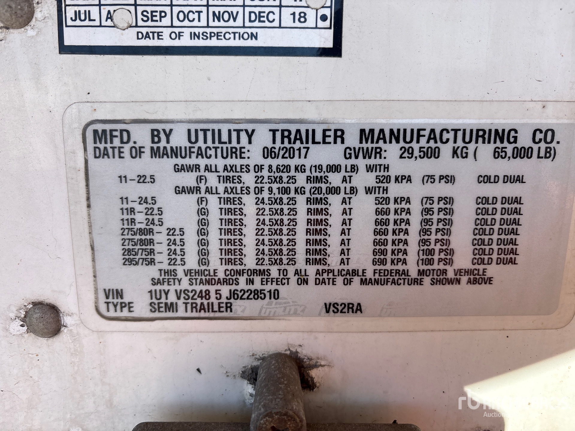 2018 Utility VS2RA