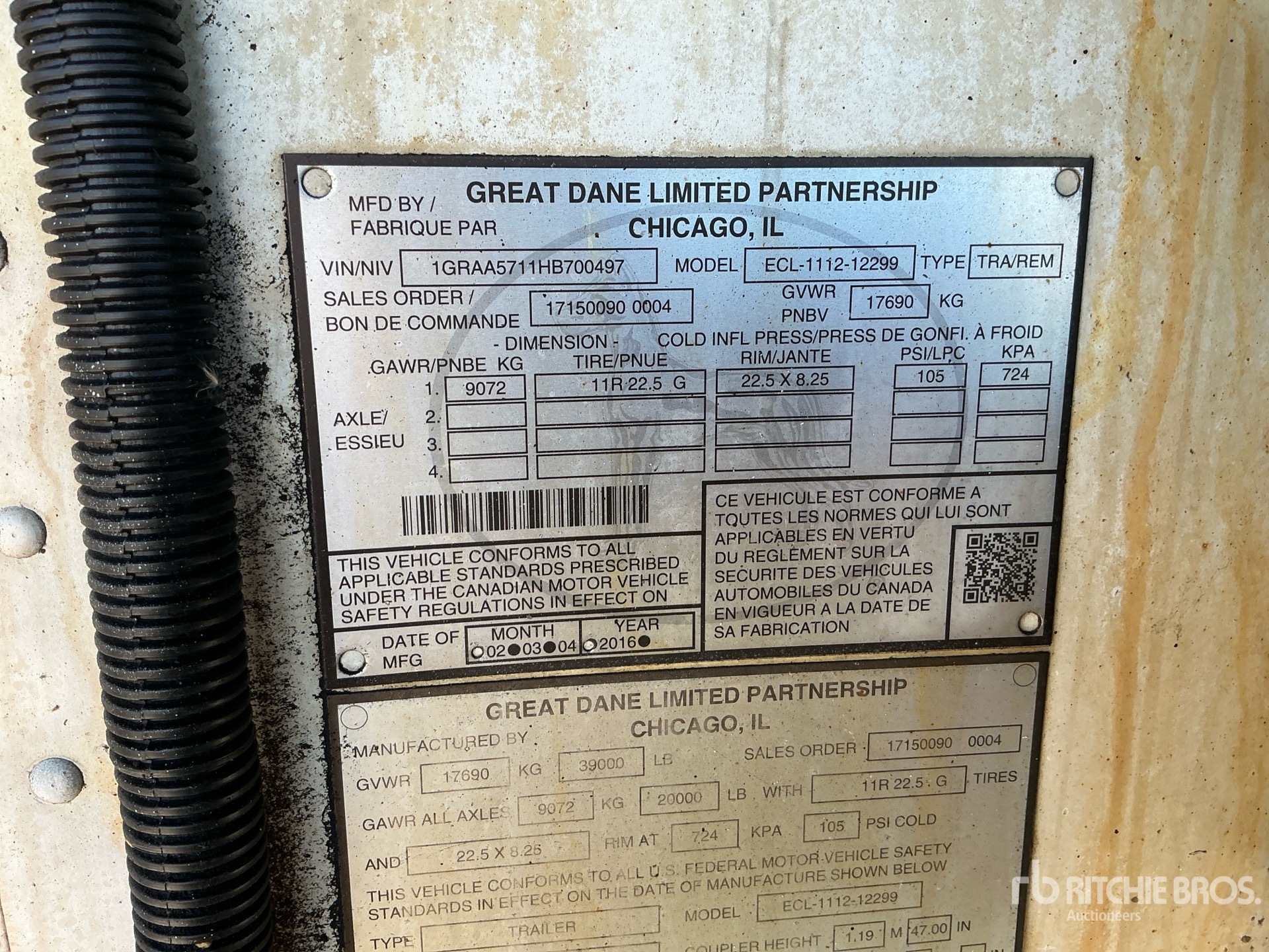 2017 Great Dane 28 ft x 102 in S/A Multi -Temp