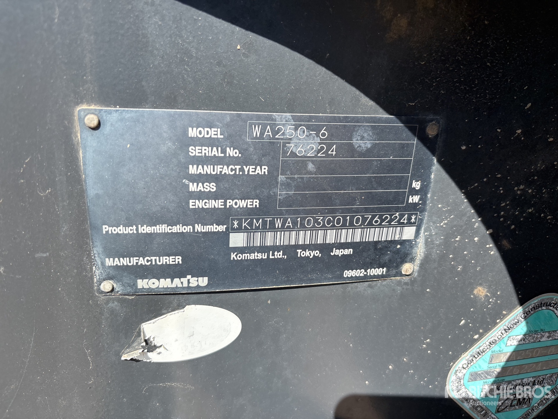 2011 Komatsu WA250-6