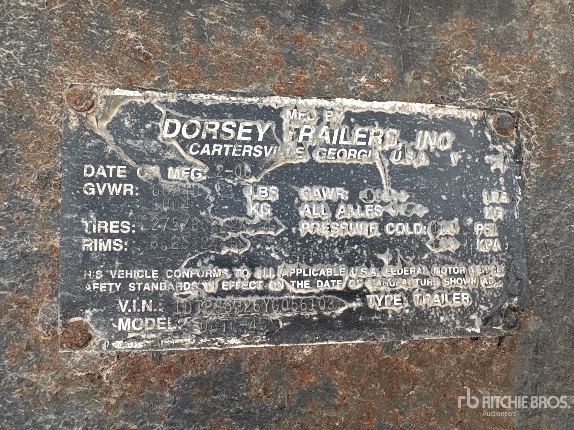 2000 Dorsey 20000 lb 45 ft T/A