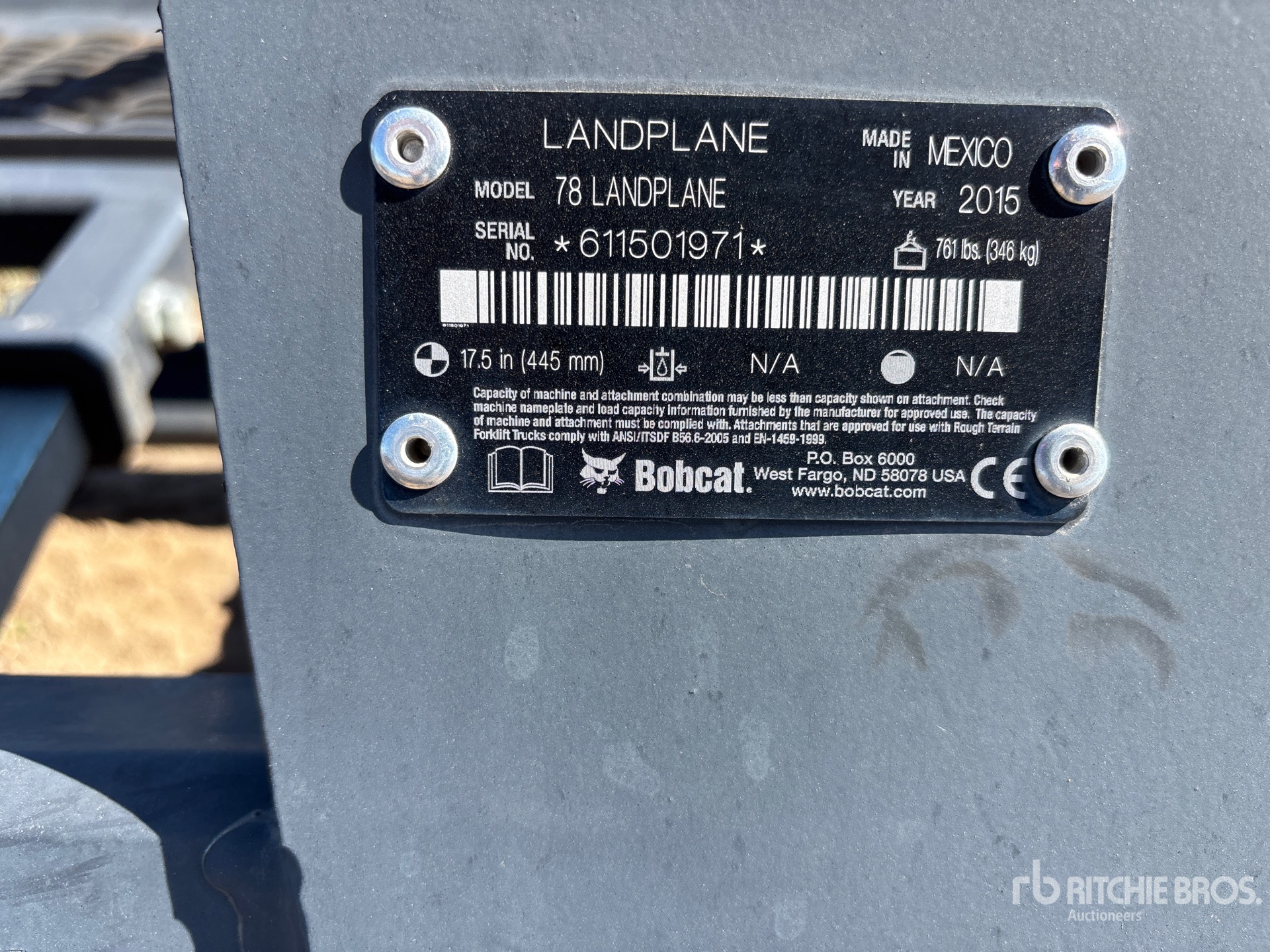 2015 Bobcat 78 in - Fits Bobcat