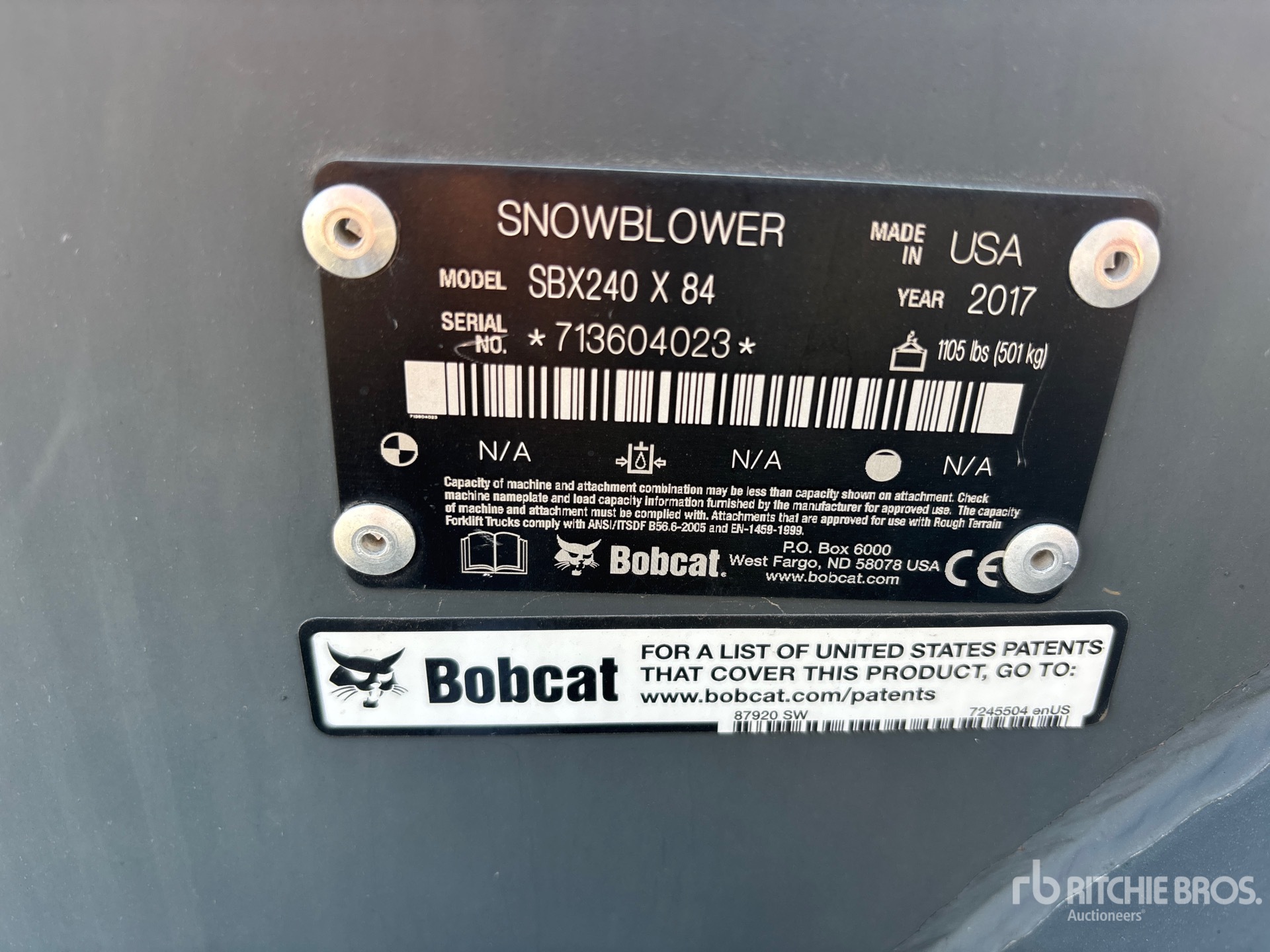 2017 Bobcat SBX240X84