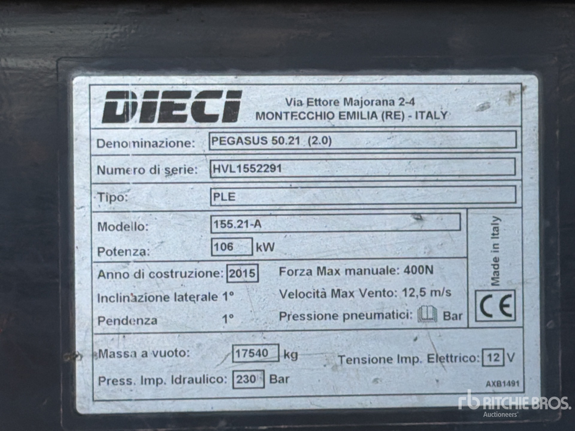 2015 Dieci PEGASUS 50.21