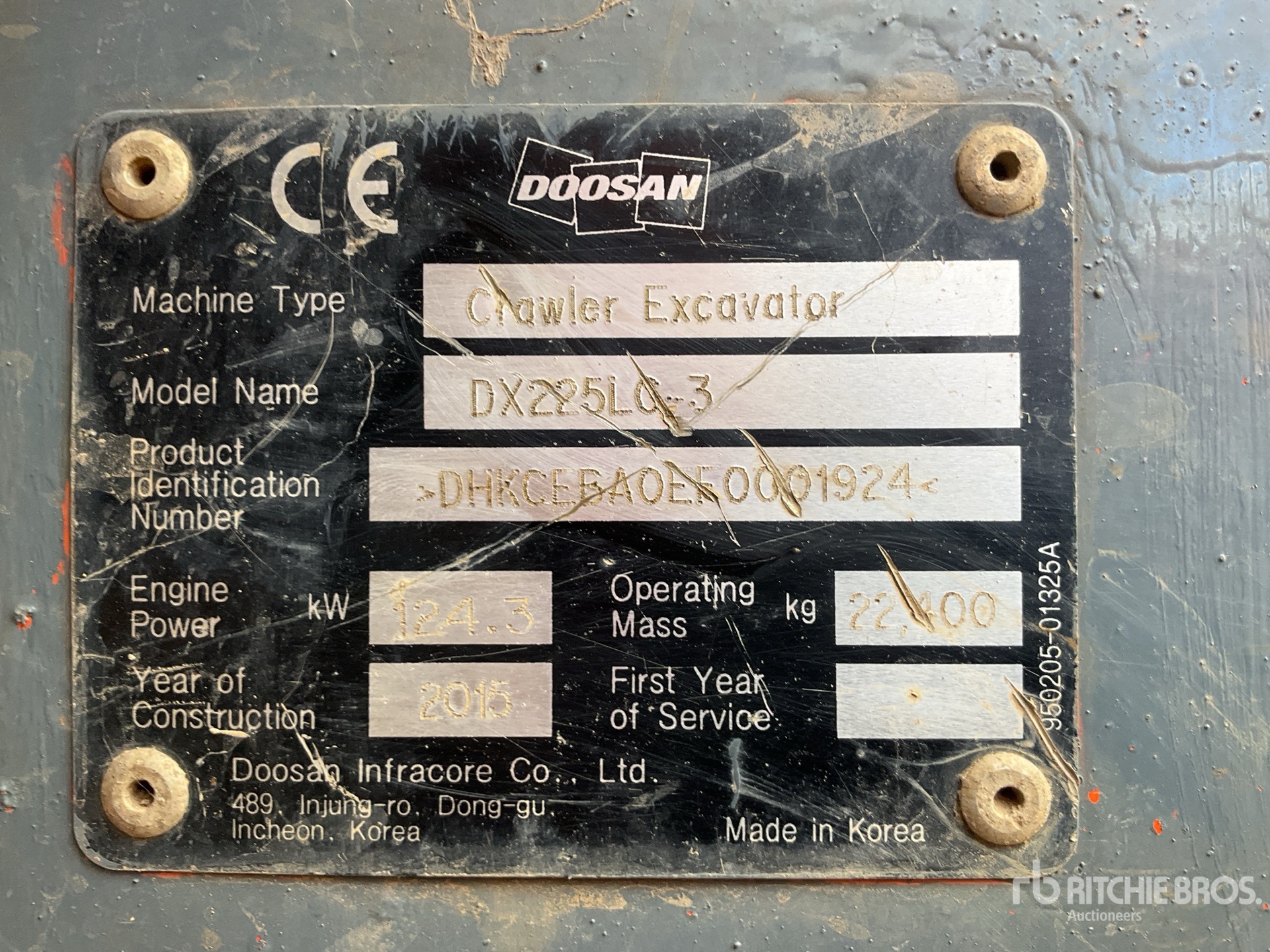 2015 Doosan DX225LC-3