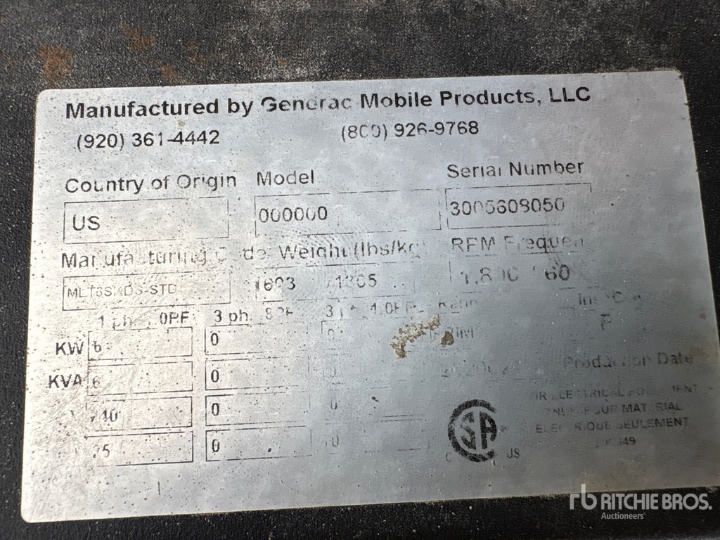 General Appearance with Unit Serial Number