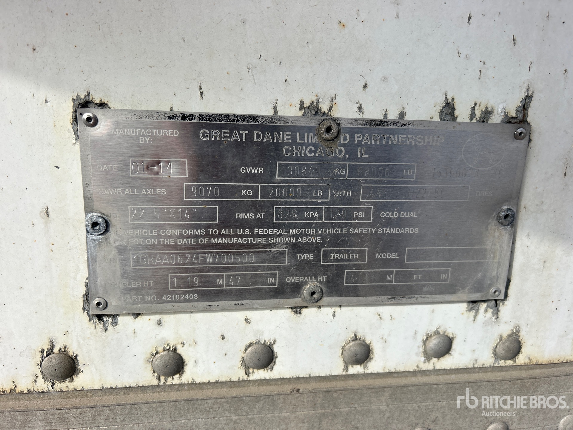 2015 Great Dane 53 ft x 102 in T/A