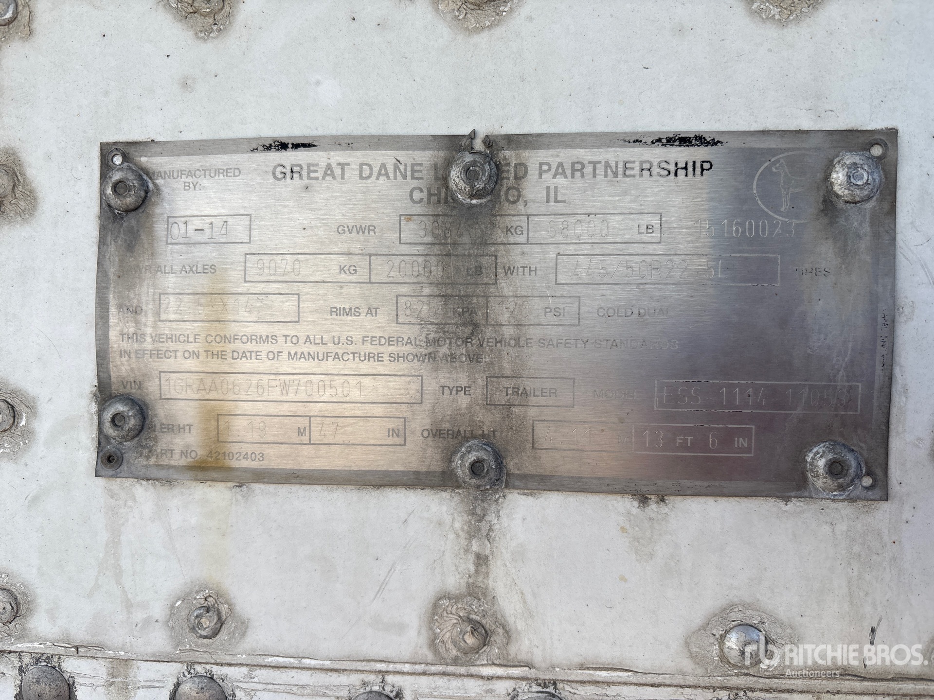2015 Great Dane ESS-1114-11053