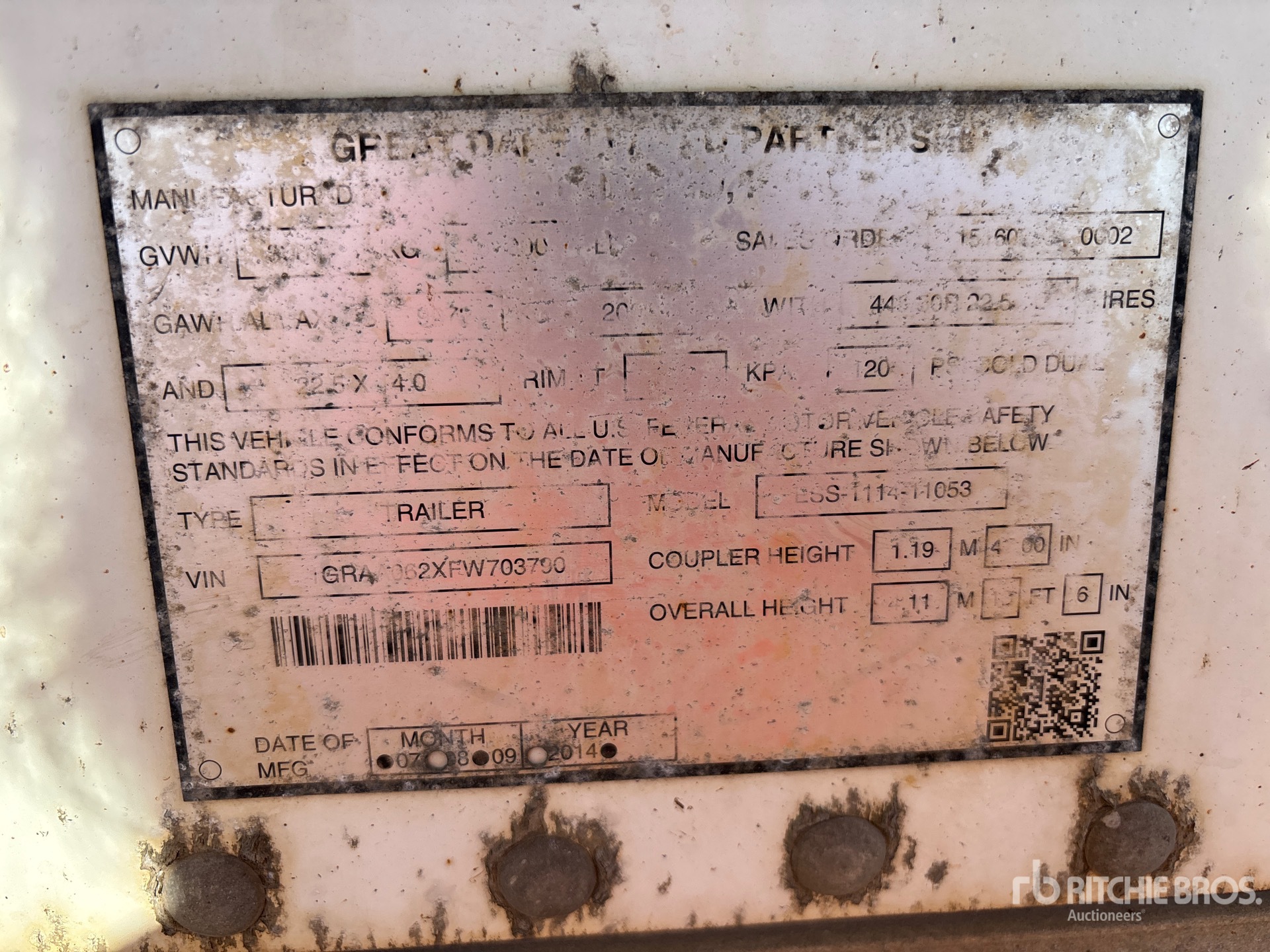 2015 Great Dane ESS-1114-11053