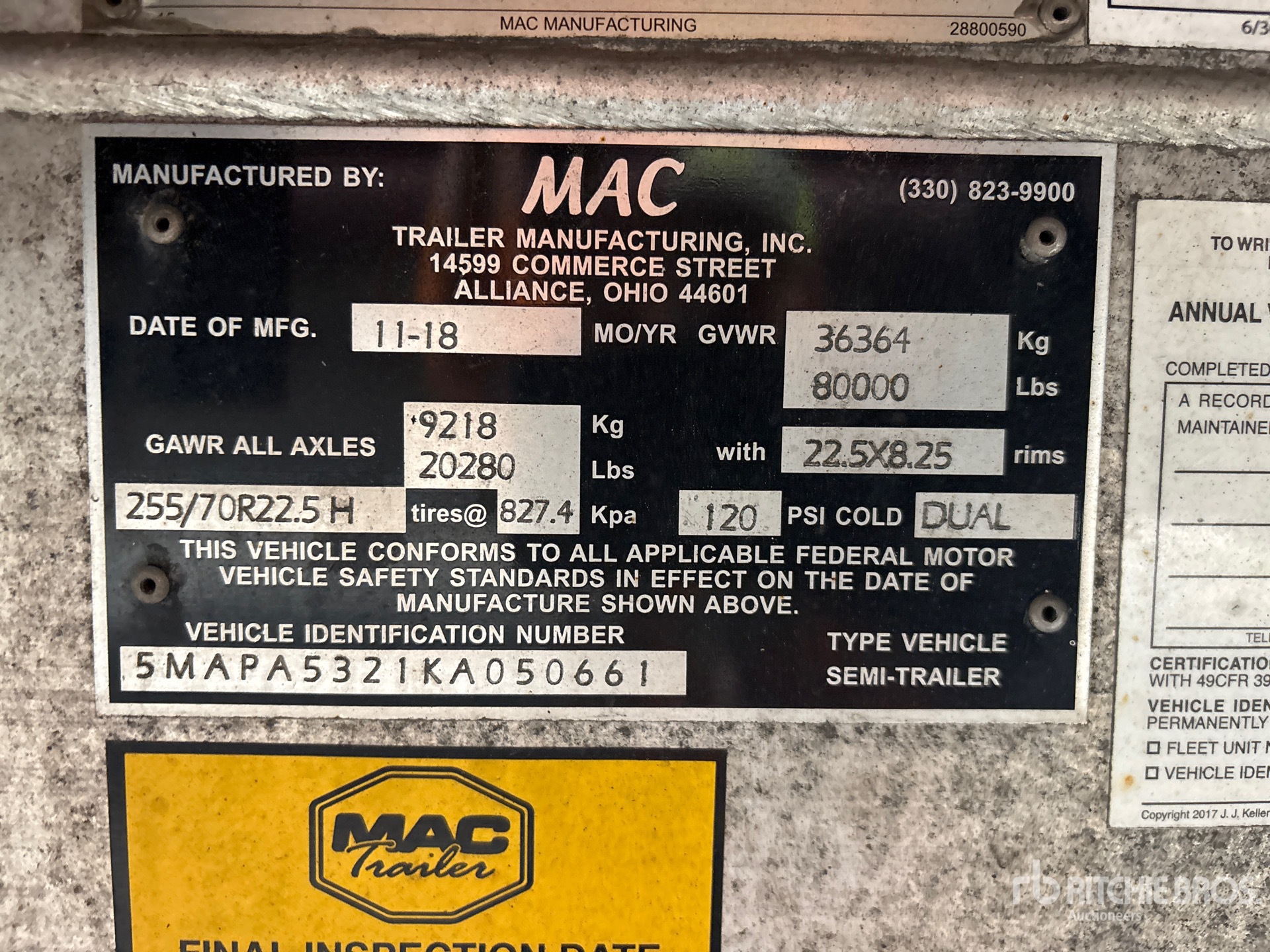 2019 Mac 53 ft T/A