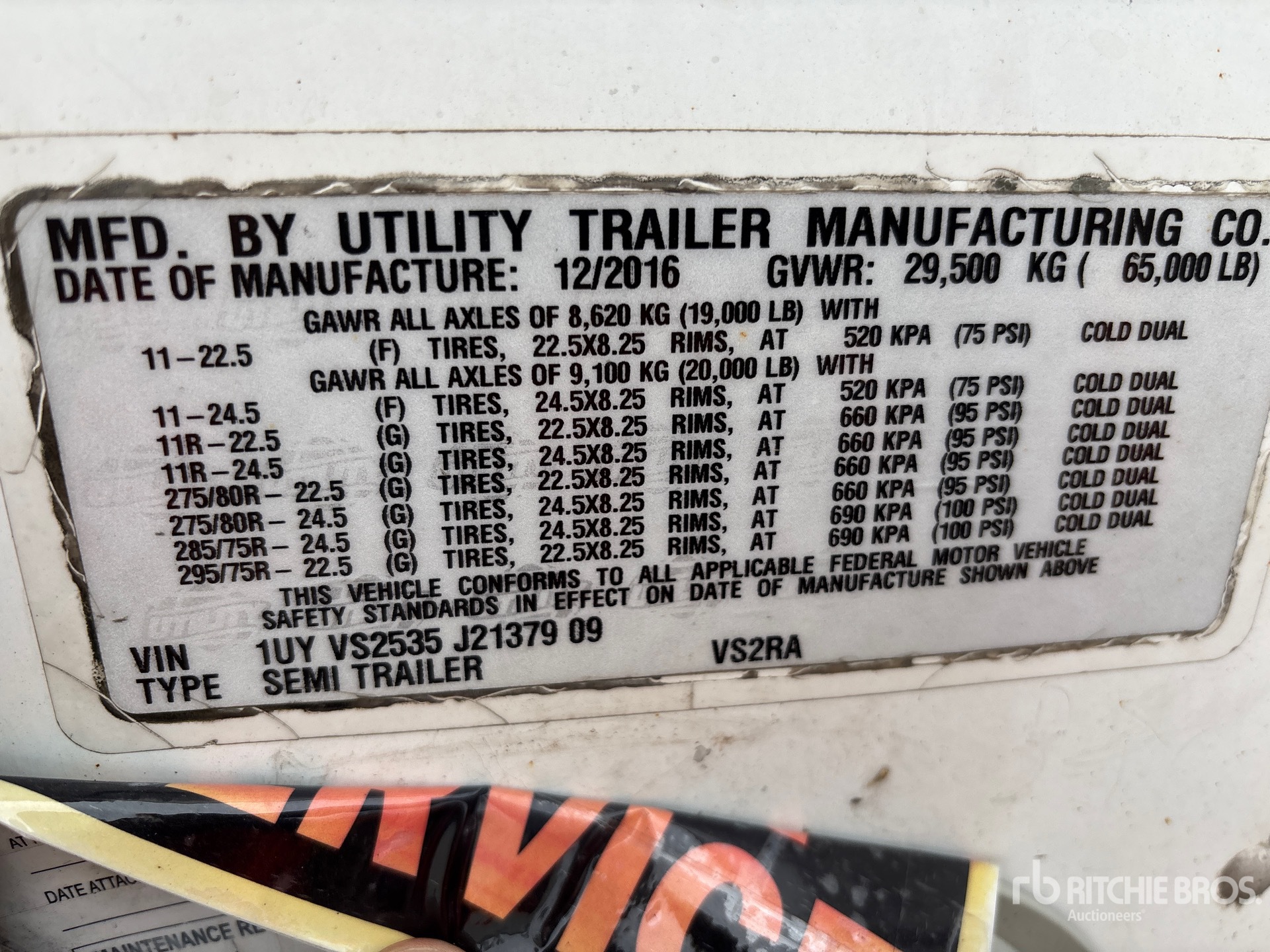 2018 Utility VS2RA