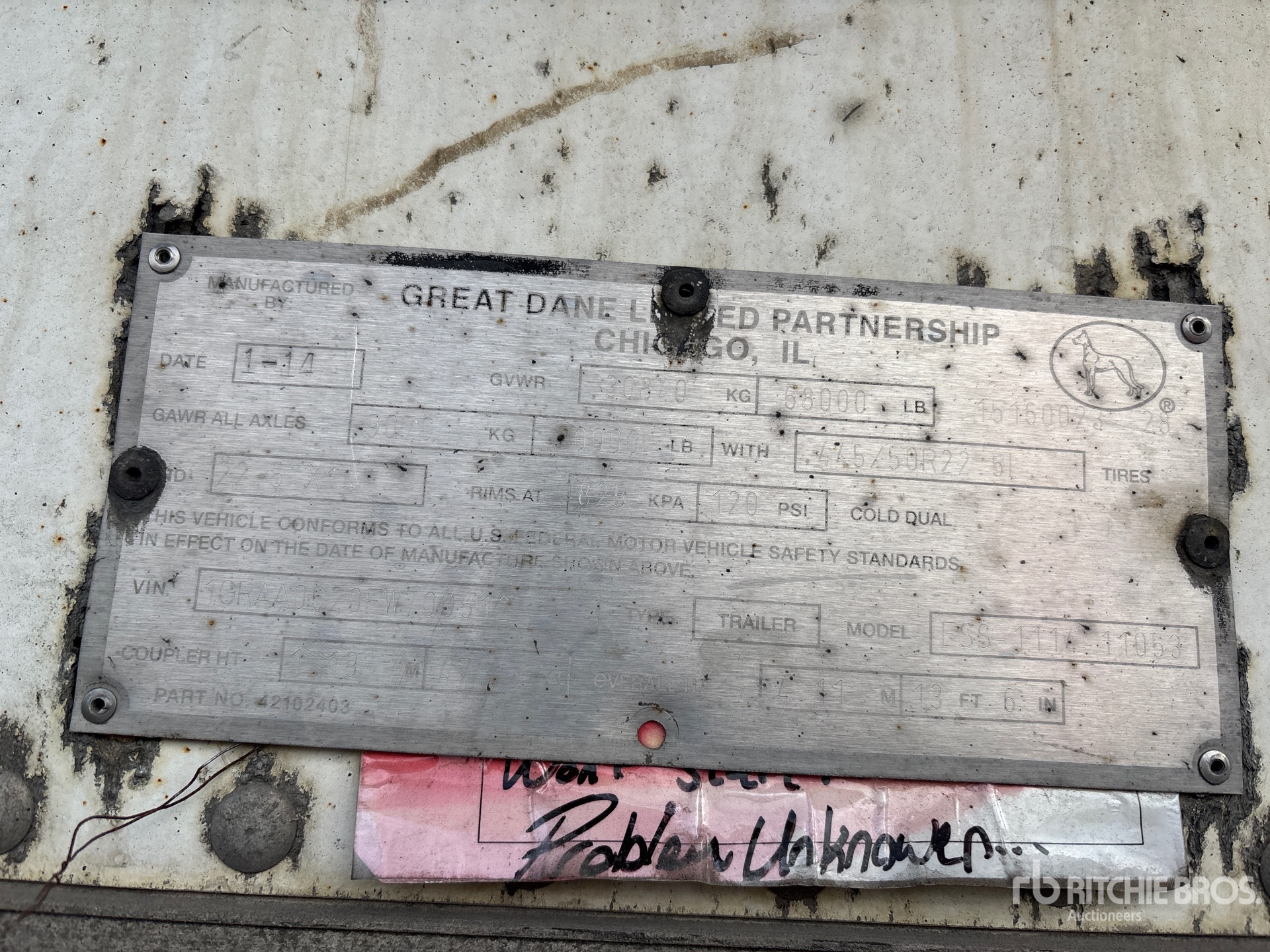2015 Great Dane ESS-1114-11053