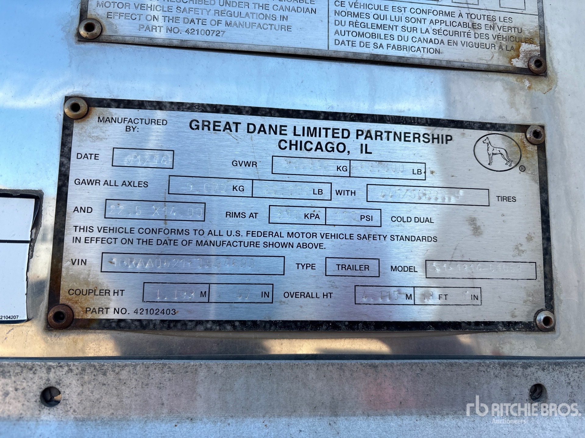 2015 Great Dane CS1-1314-01053