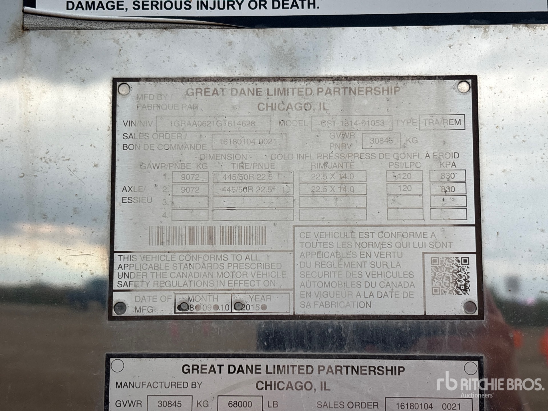 2016 Great Dane CS1-1314-01053