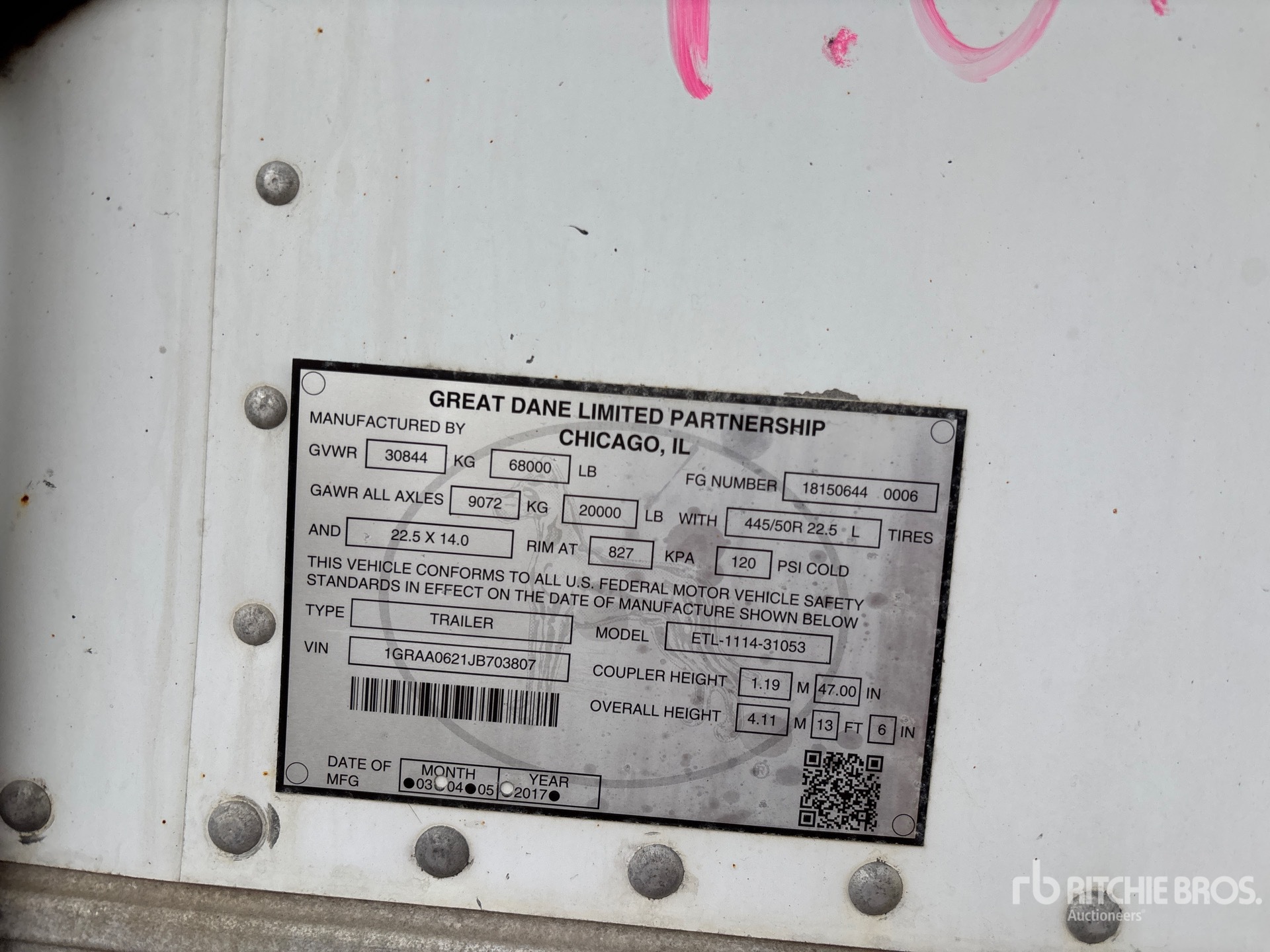 2018 Great Dane ETL-1114-31053