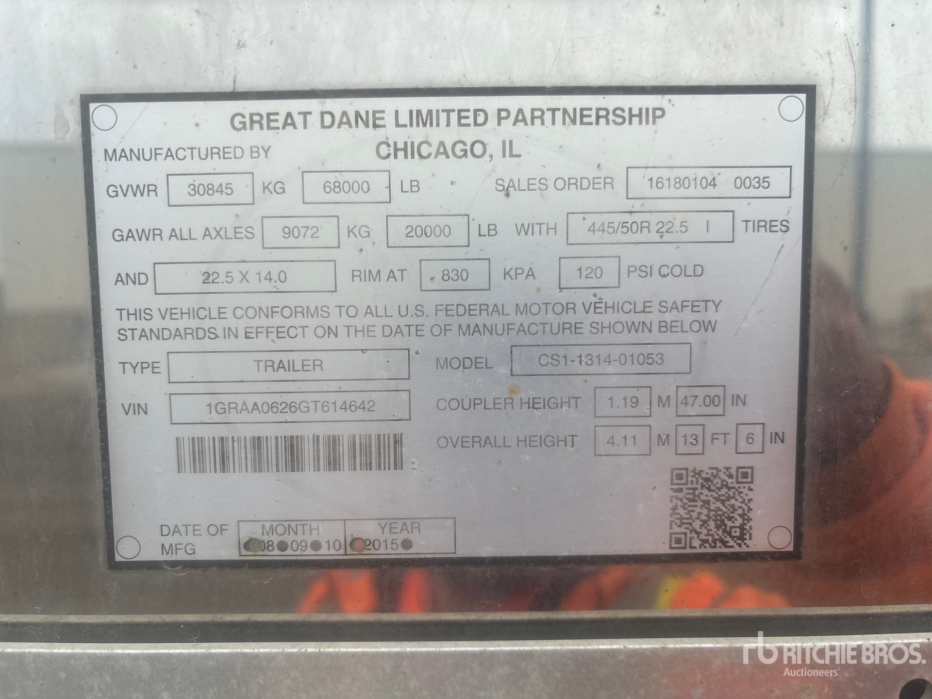 2016 Great Dane CS1-1314-01053