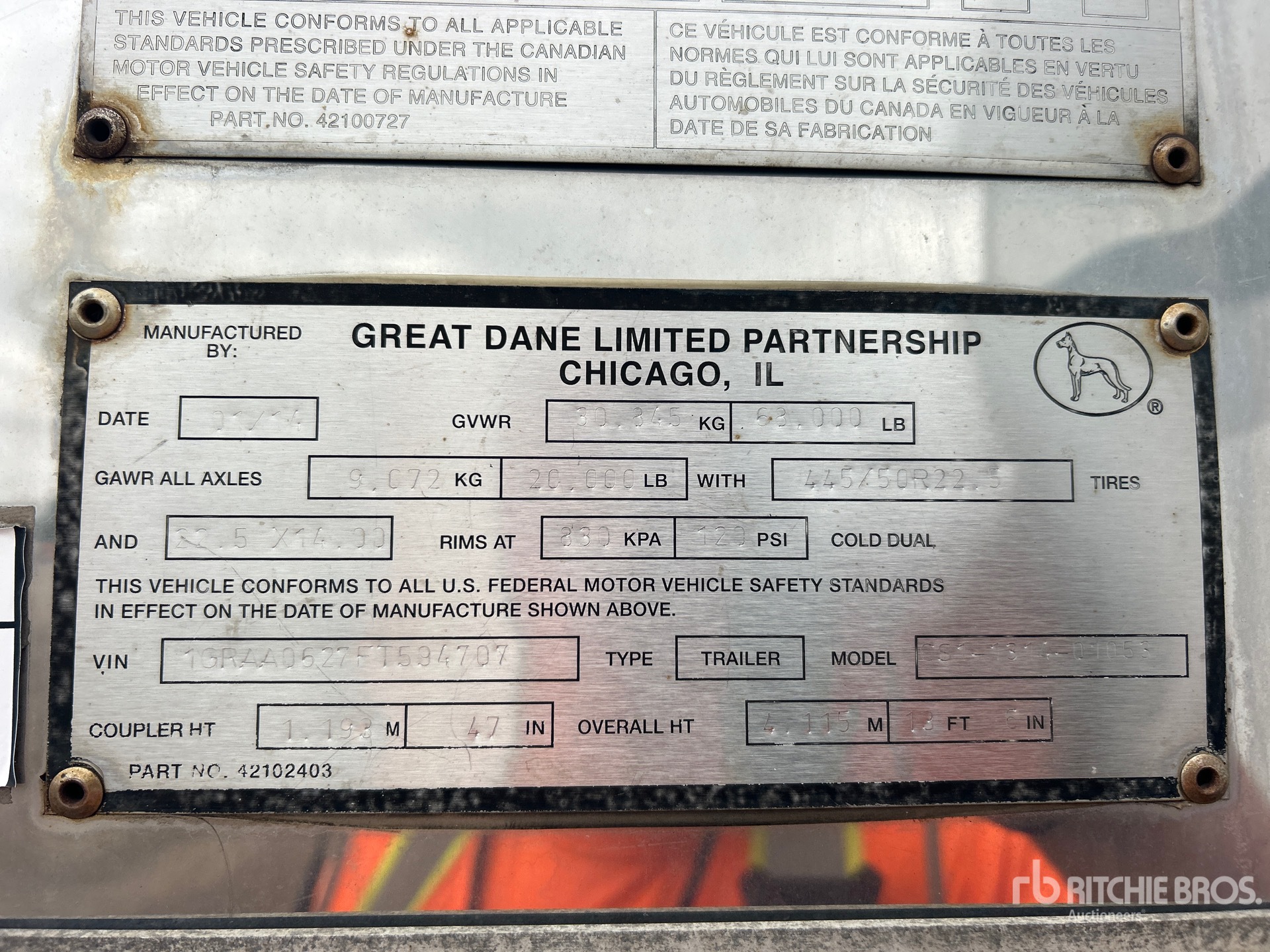 2015 Great Dane CS1-1314-01053