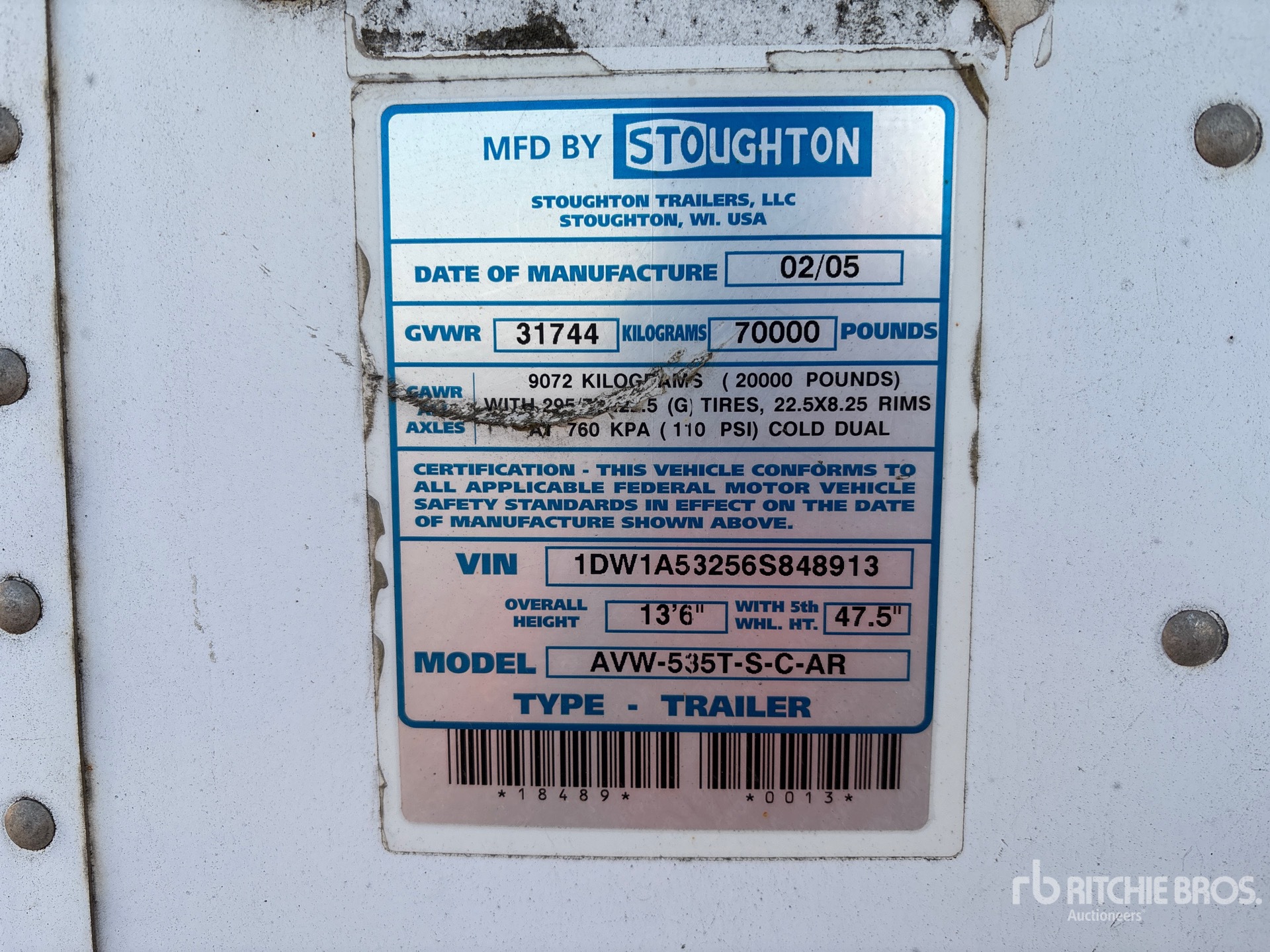 2006 Stoughton AVW-535T-S-C-AR