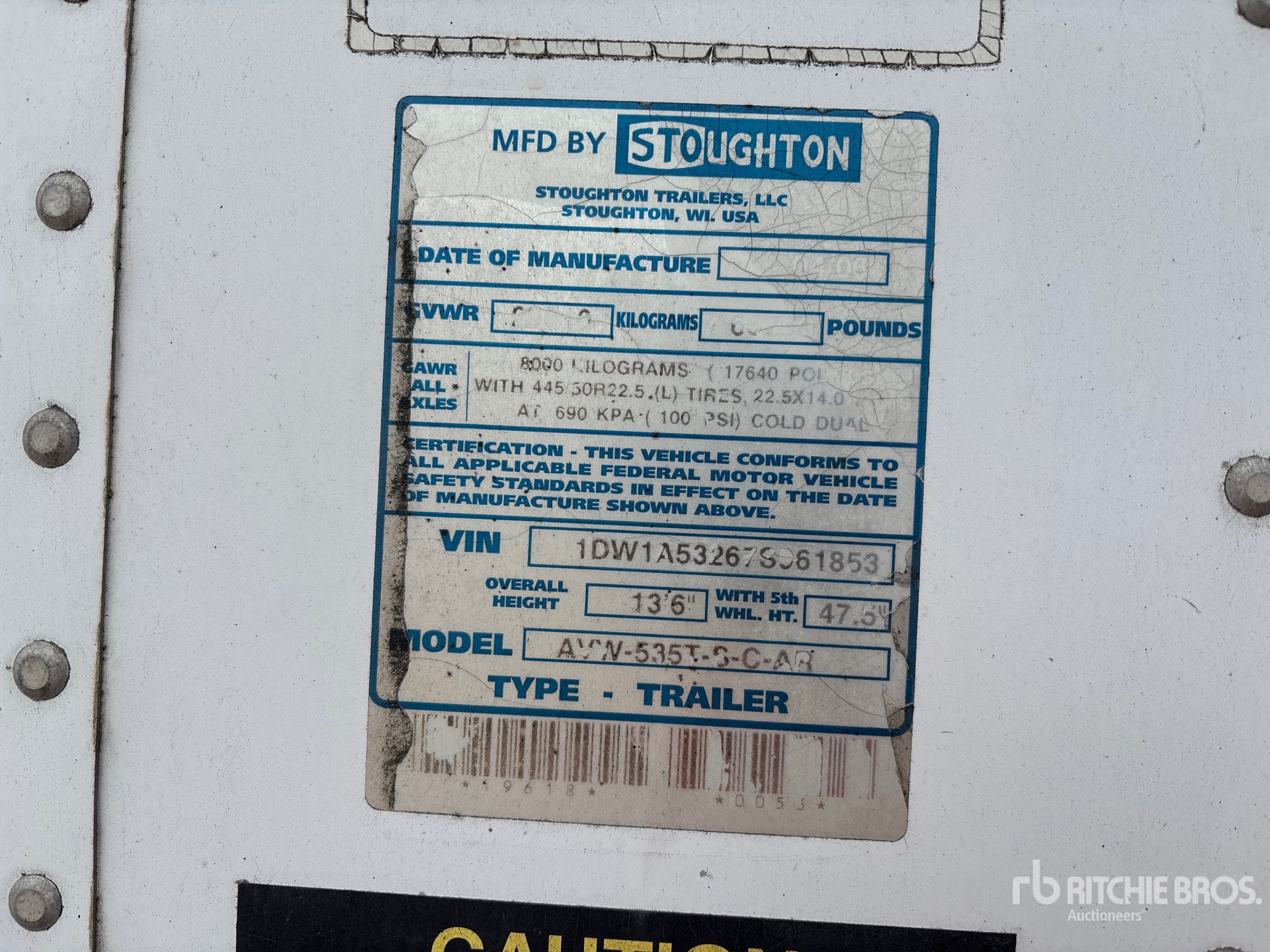2007 Stoughton AVW-535T-S-C-AR
