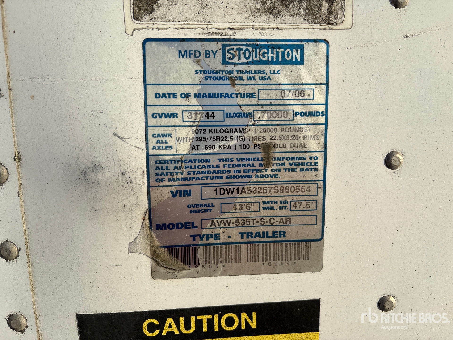 2007 Stoughton AVW-535T-S-C-AR