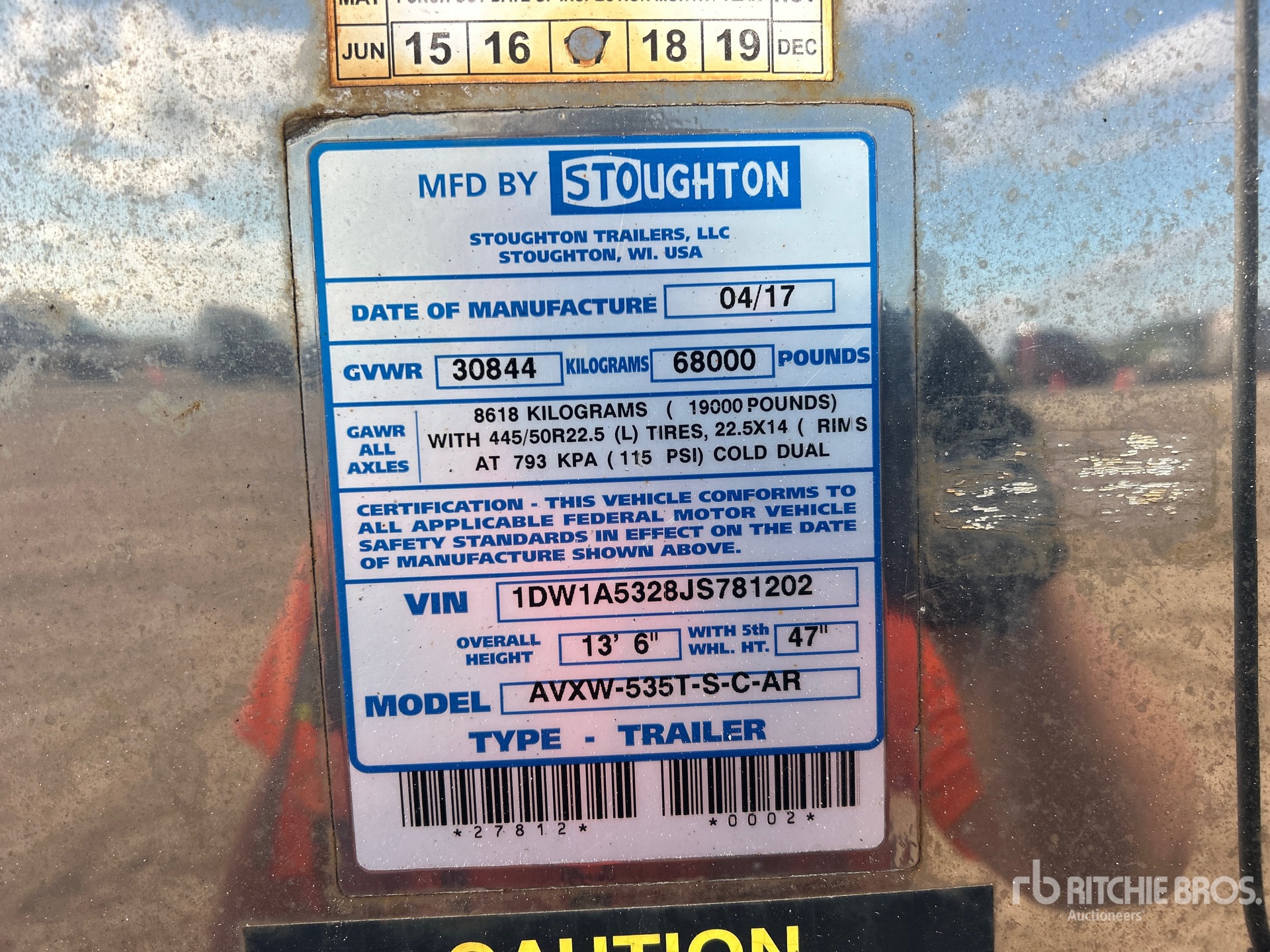 2018 Stoughton AVXW-535T-S-C-A