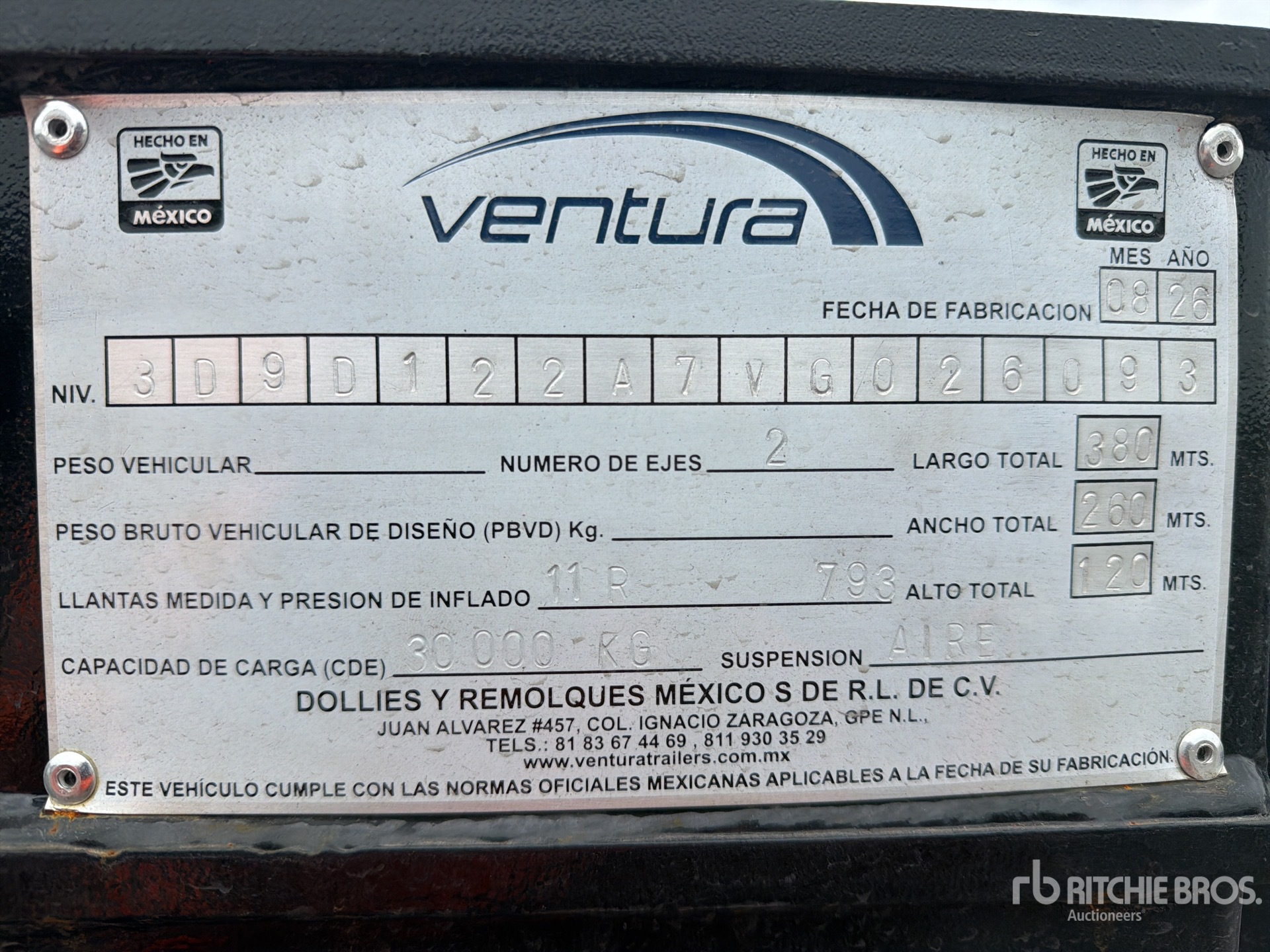 2027 Venturo T/A Dolly (Sin Usar) / (Unused)