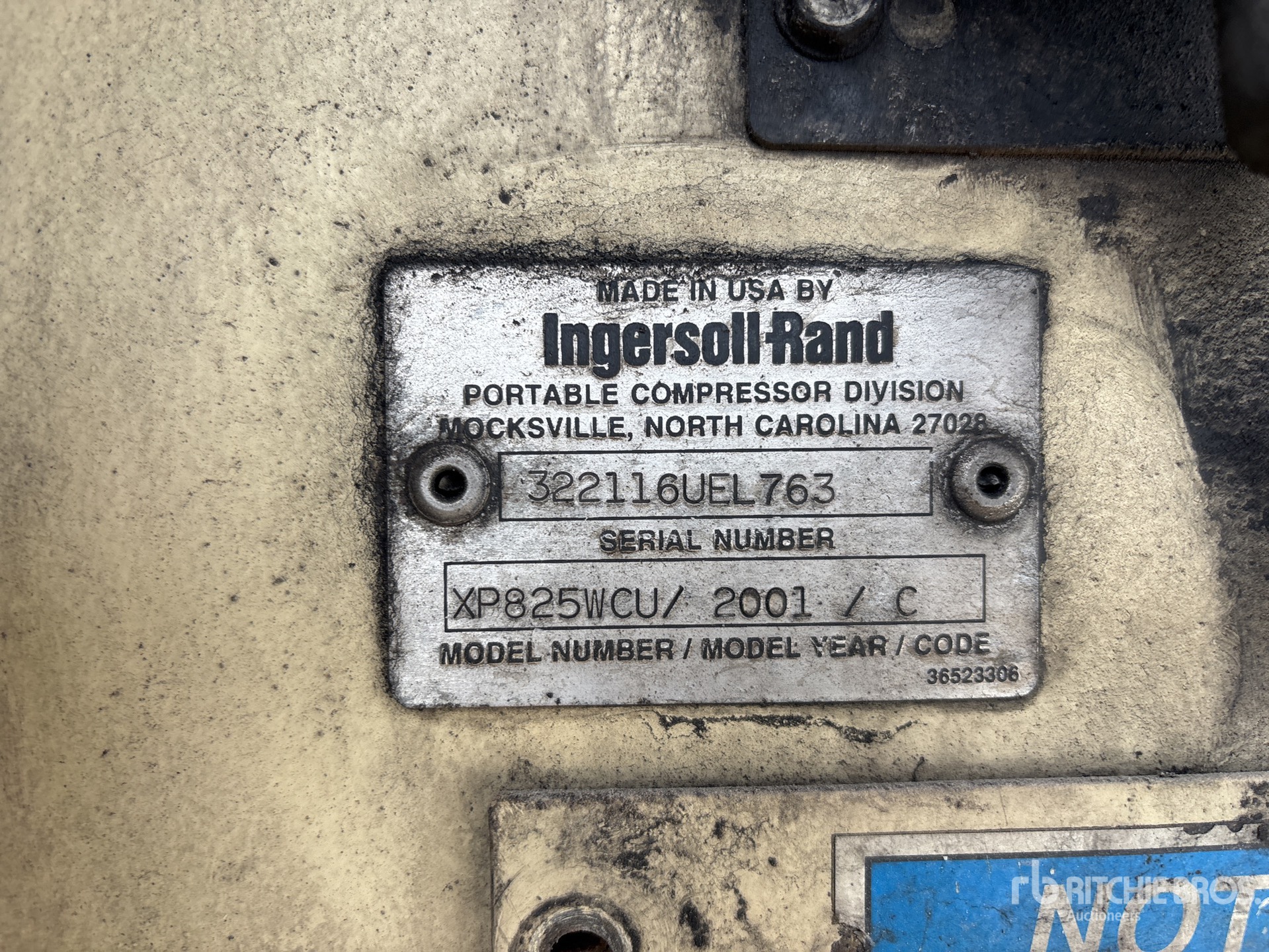 2001 Ingersoll Rand XP-825WCU