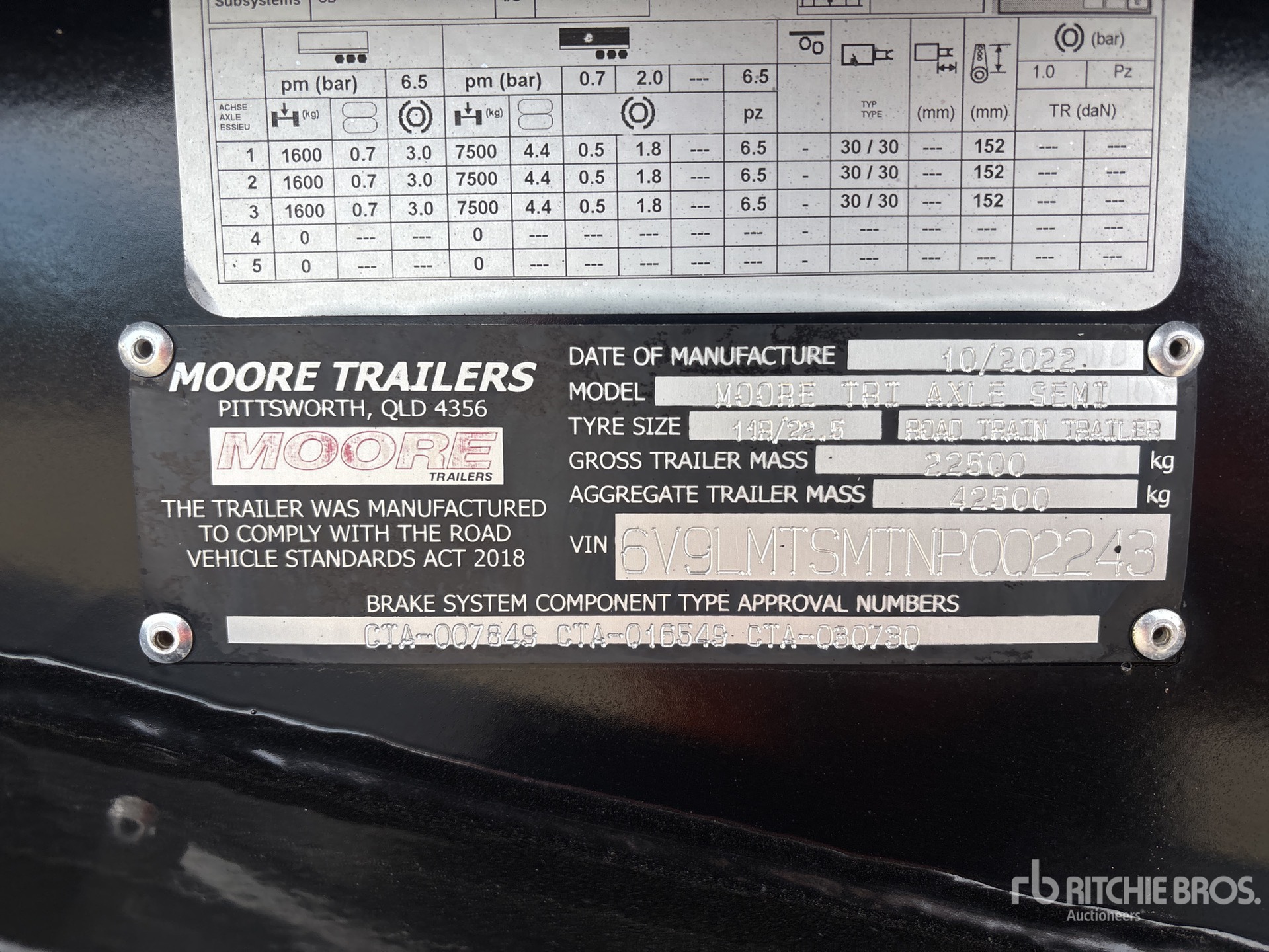 2022 Moore 6.7 m Tri/A B-Double Lead