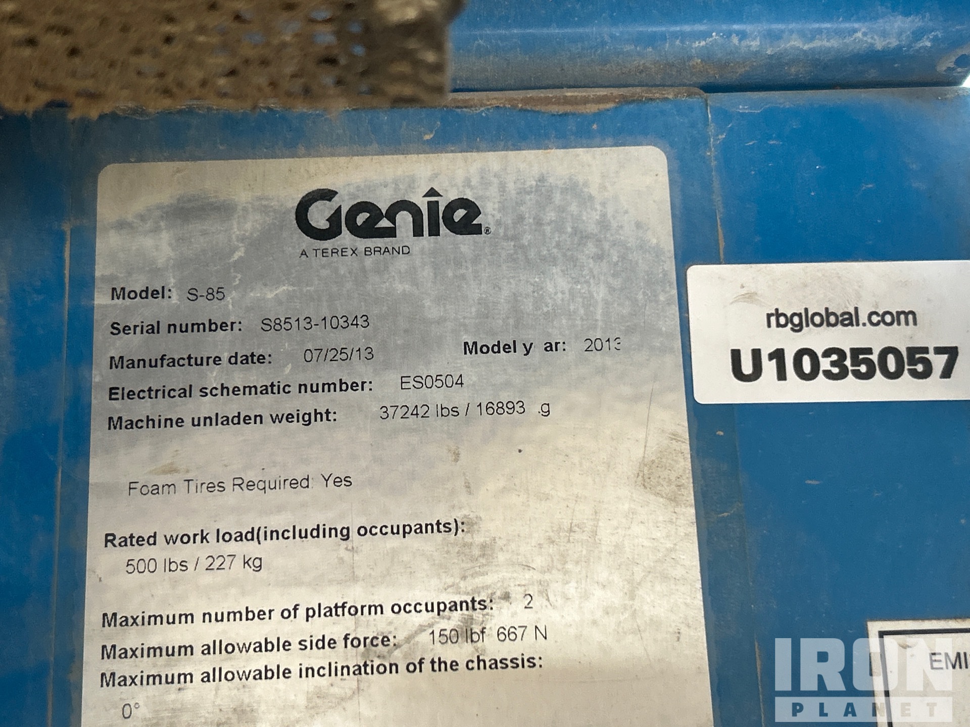 2013 Genie S85