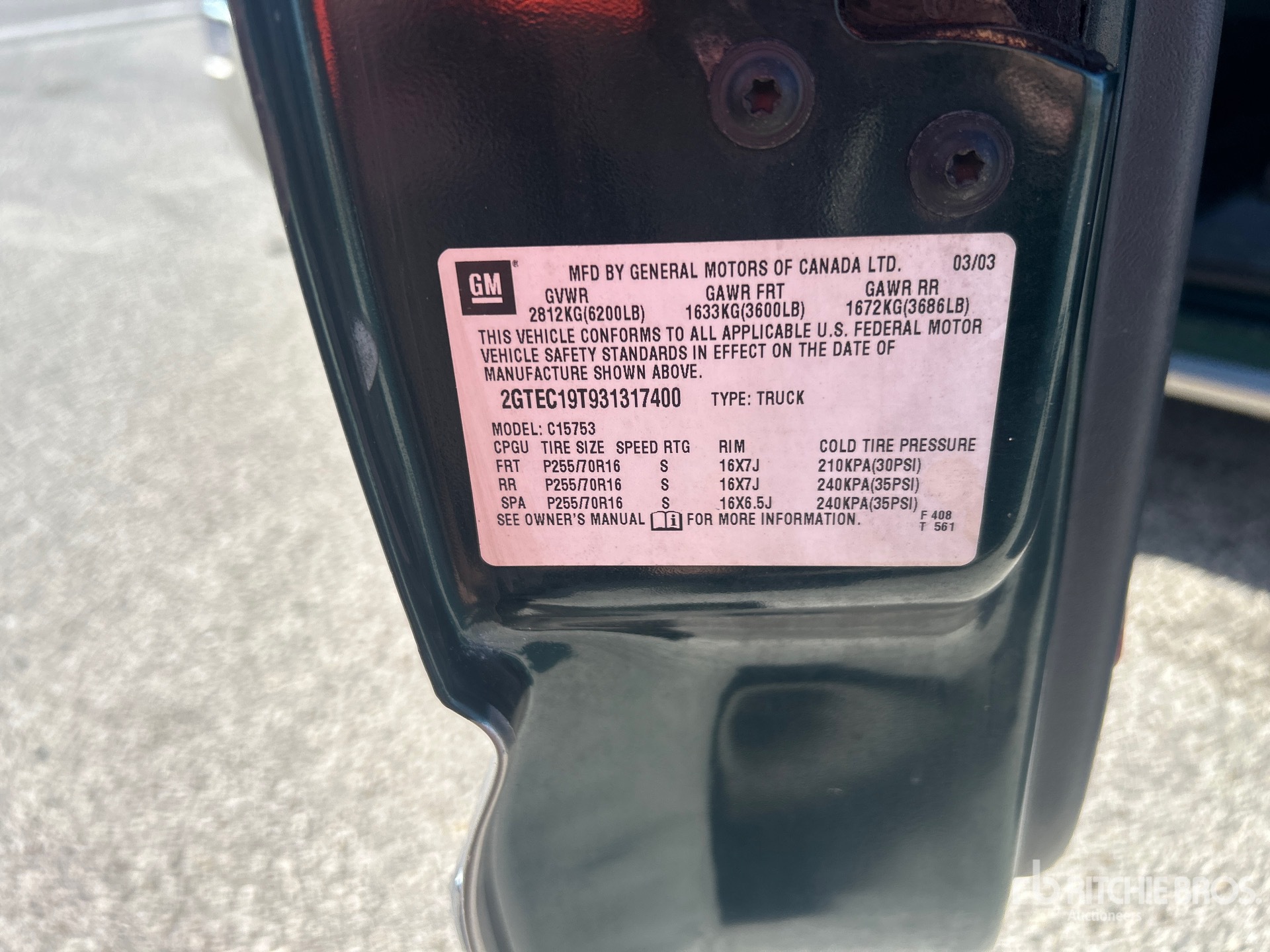2003 GMC SIERRA 1500