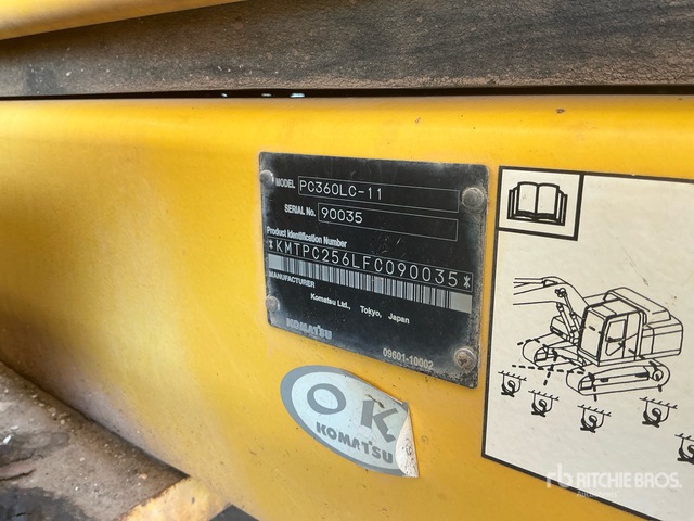 2016 Komatsu PC360LC-11 Tracked Excavator