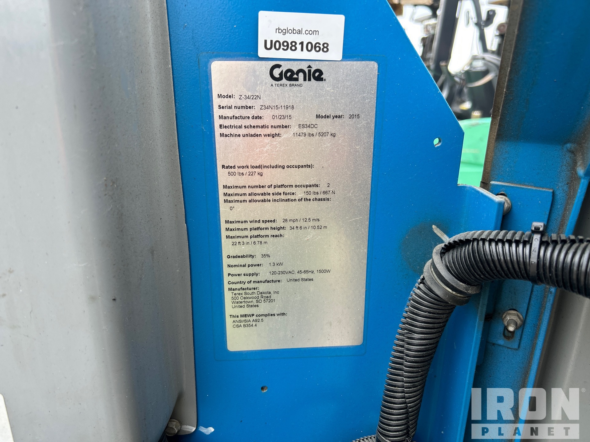 2015 Genie Z34/22N