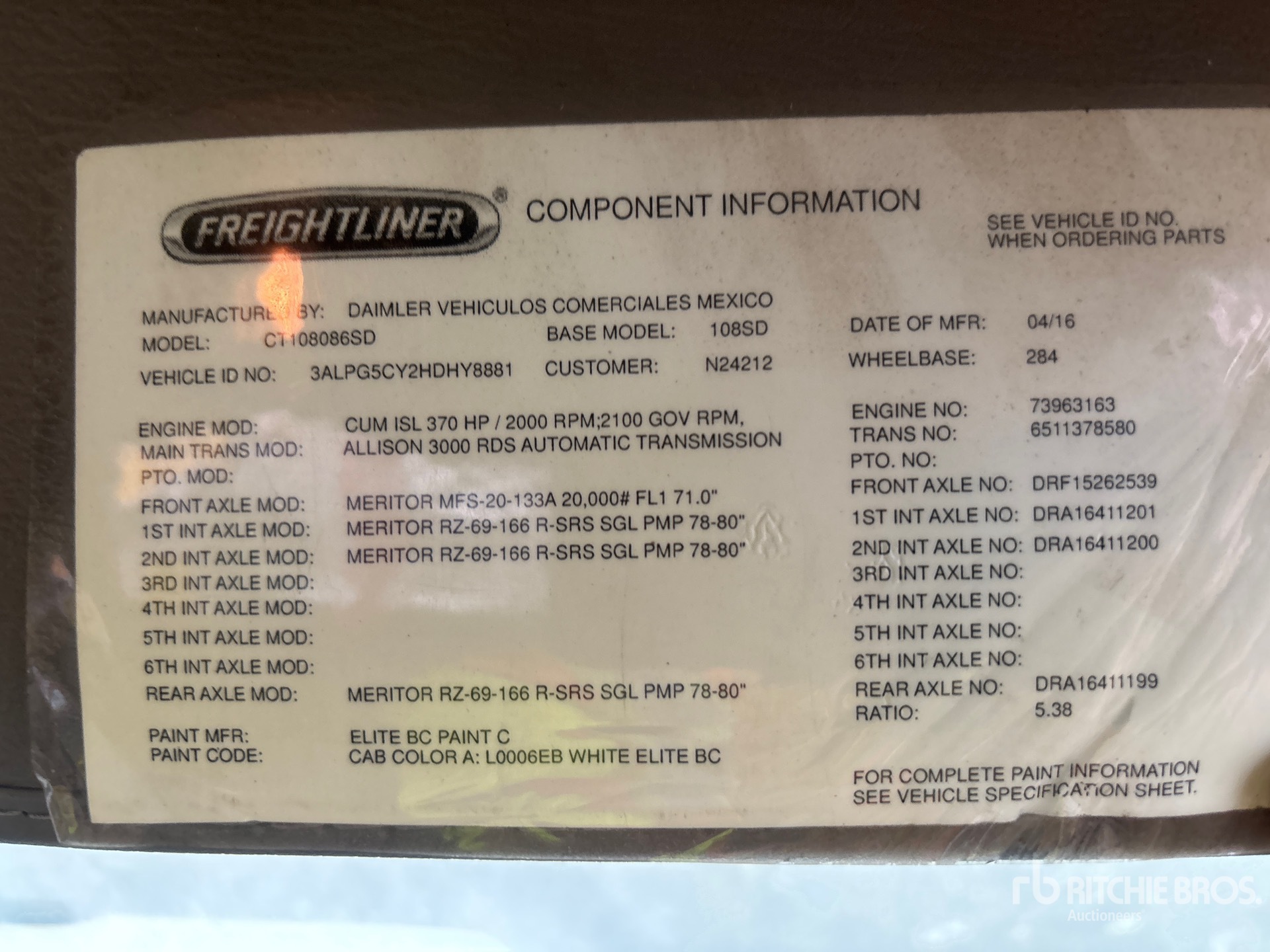 2017 Freightliner 108SD