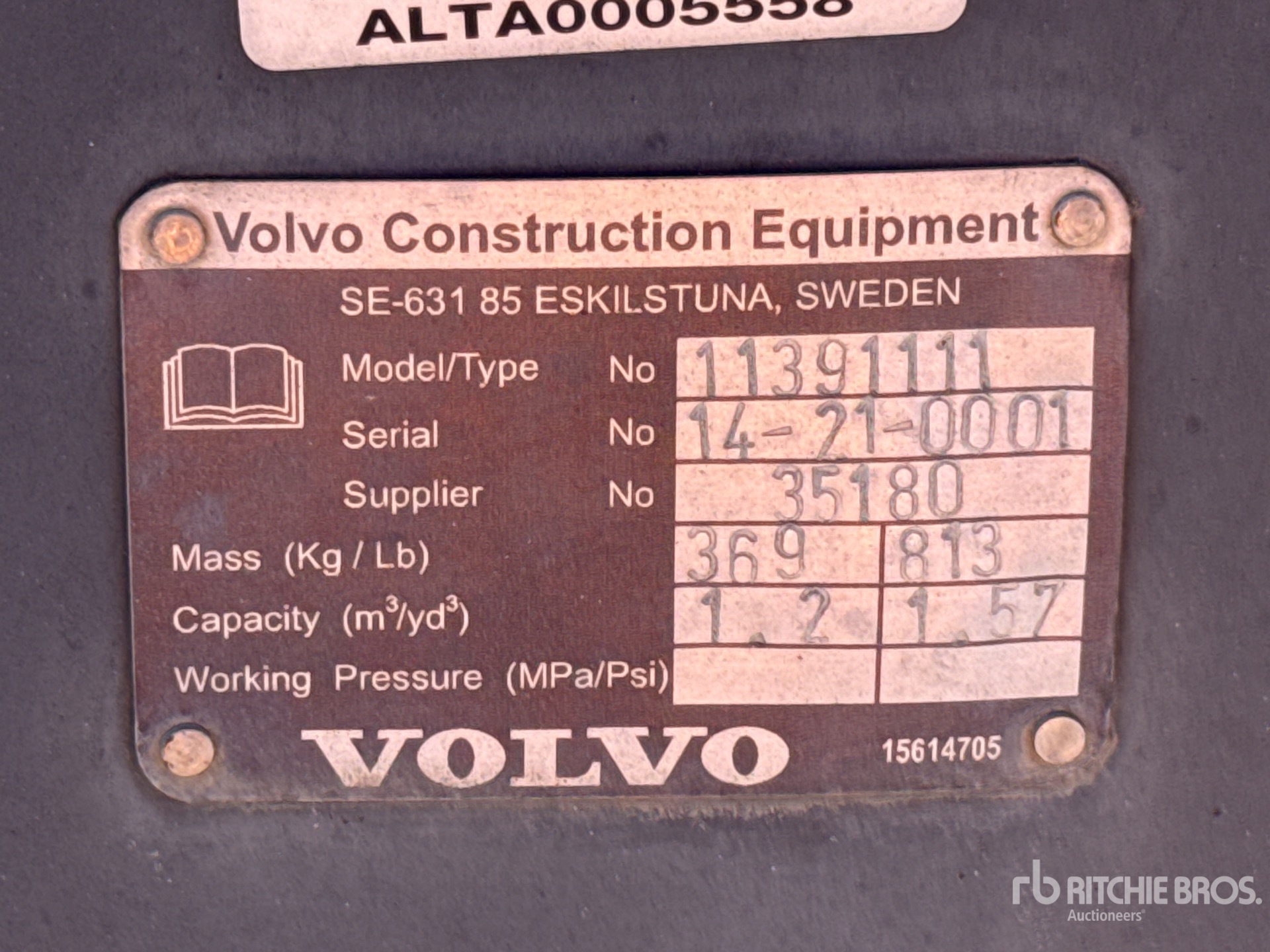 2021 Volvo L35BKT1.2Y