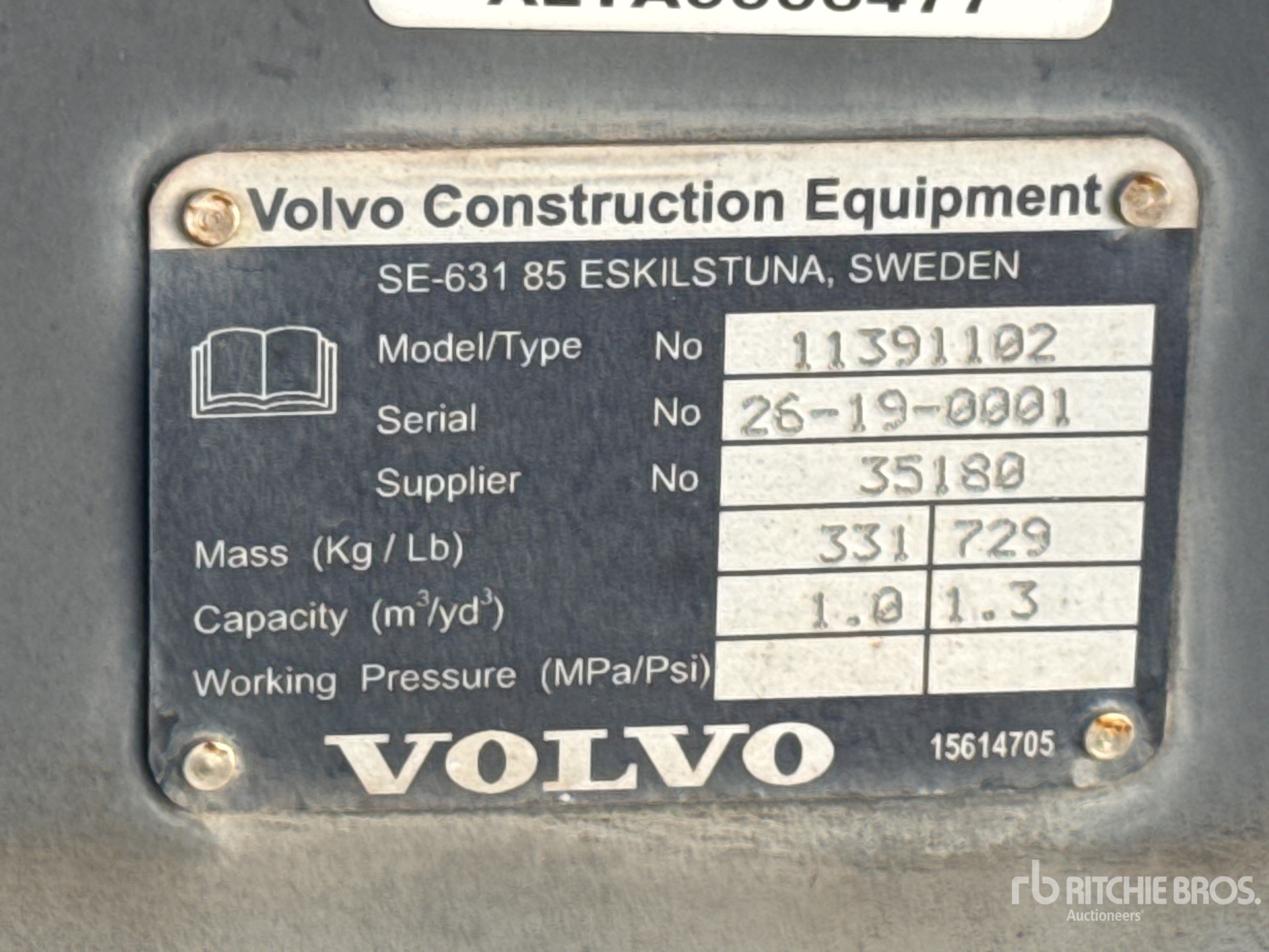2019 Volvo L30BKT1.3Y