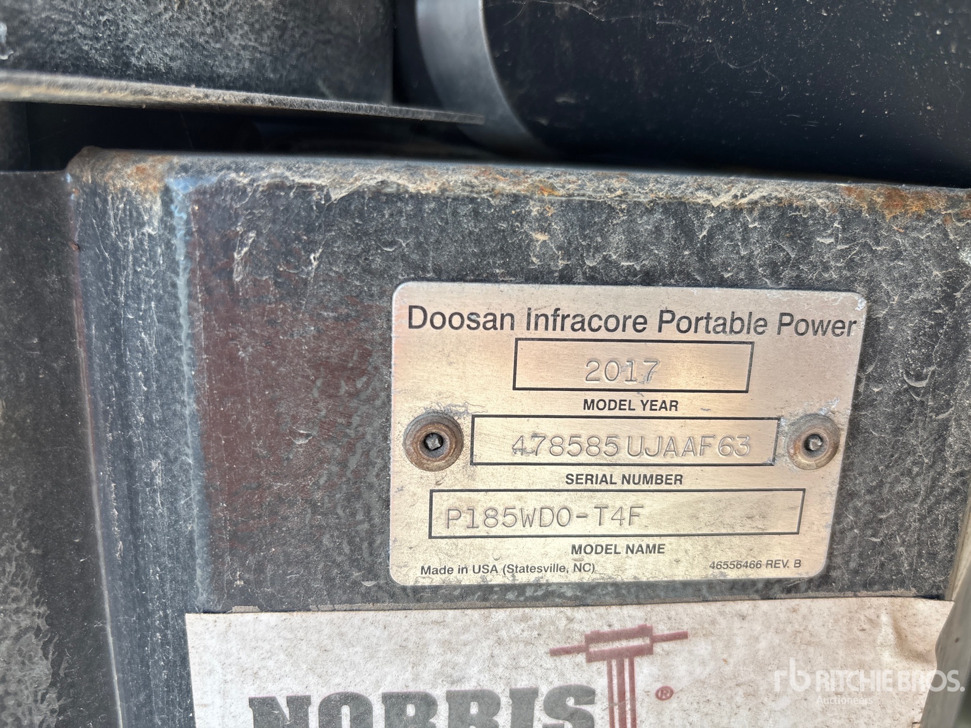 2017 Doosan Portable Power P185WDO-T4F