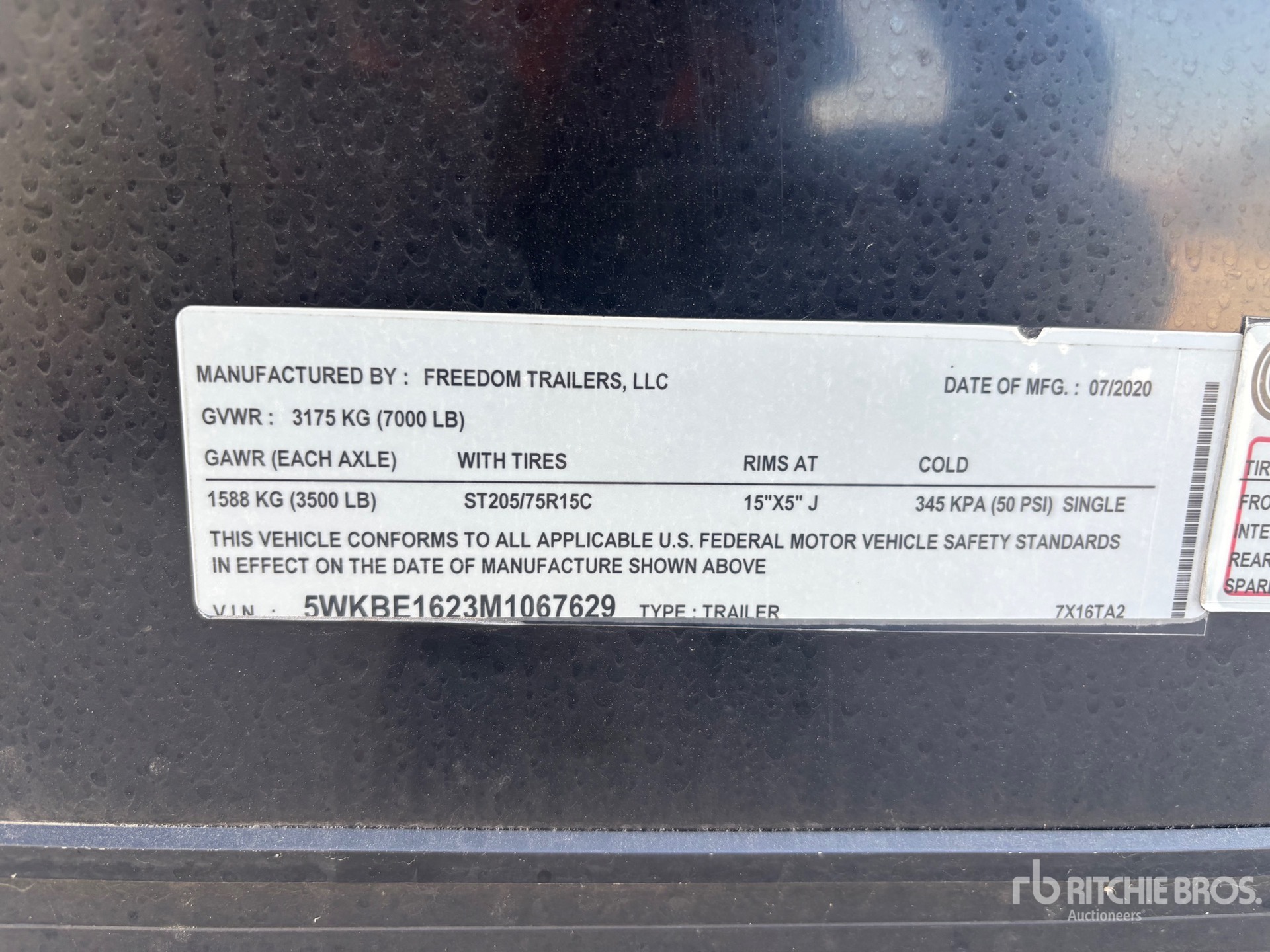2021 Freedom Trailers 16 ft T/A