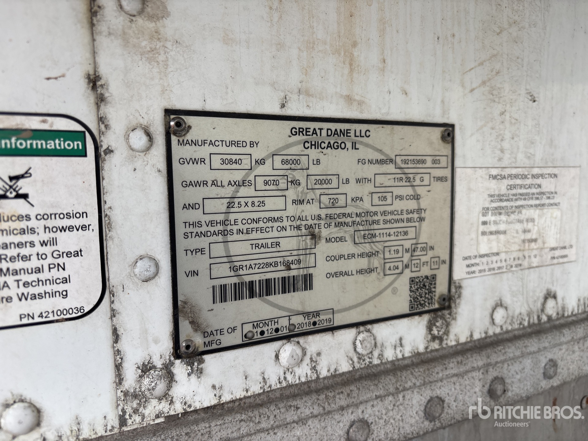 2019 Great Dane ECM-1114-12136
