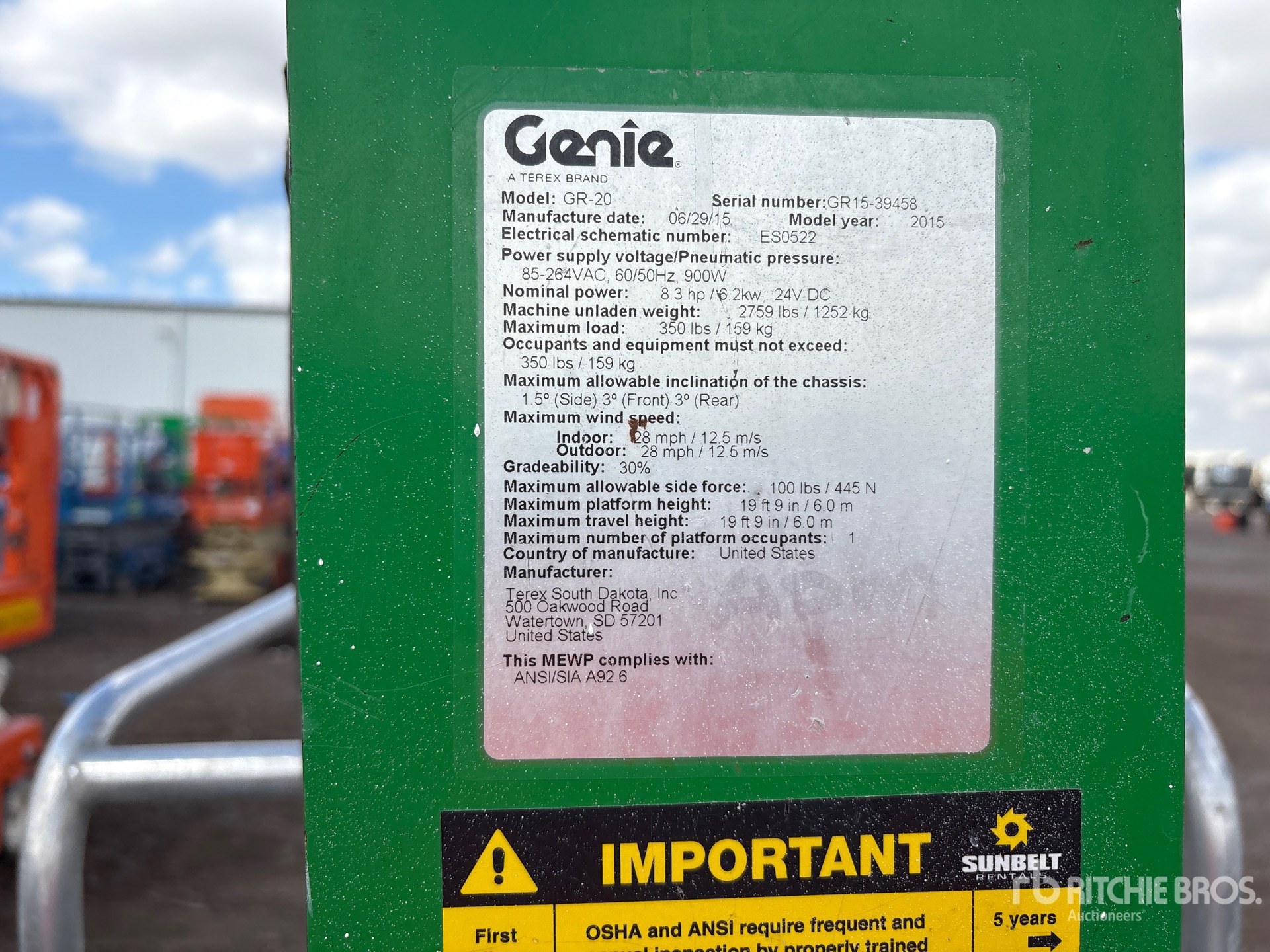 2015 Genie GR20