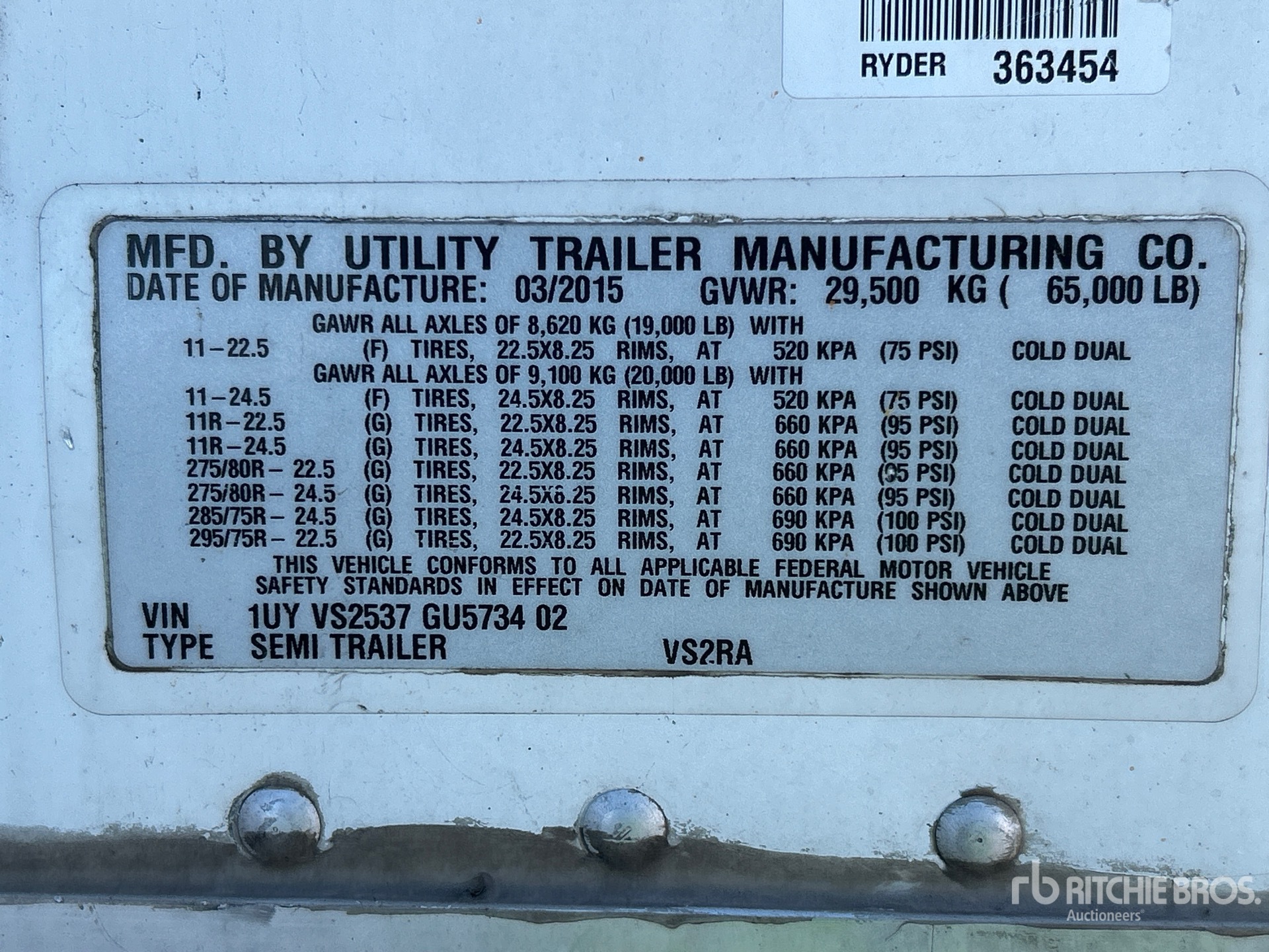 2016 Utility VS2RA