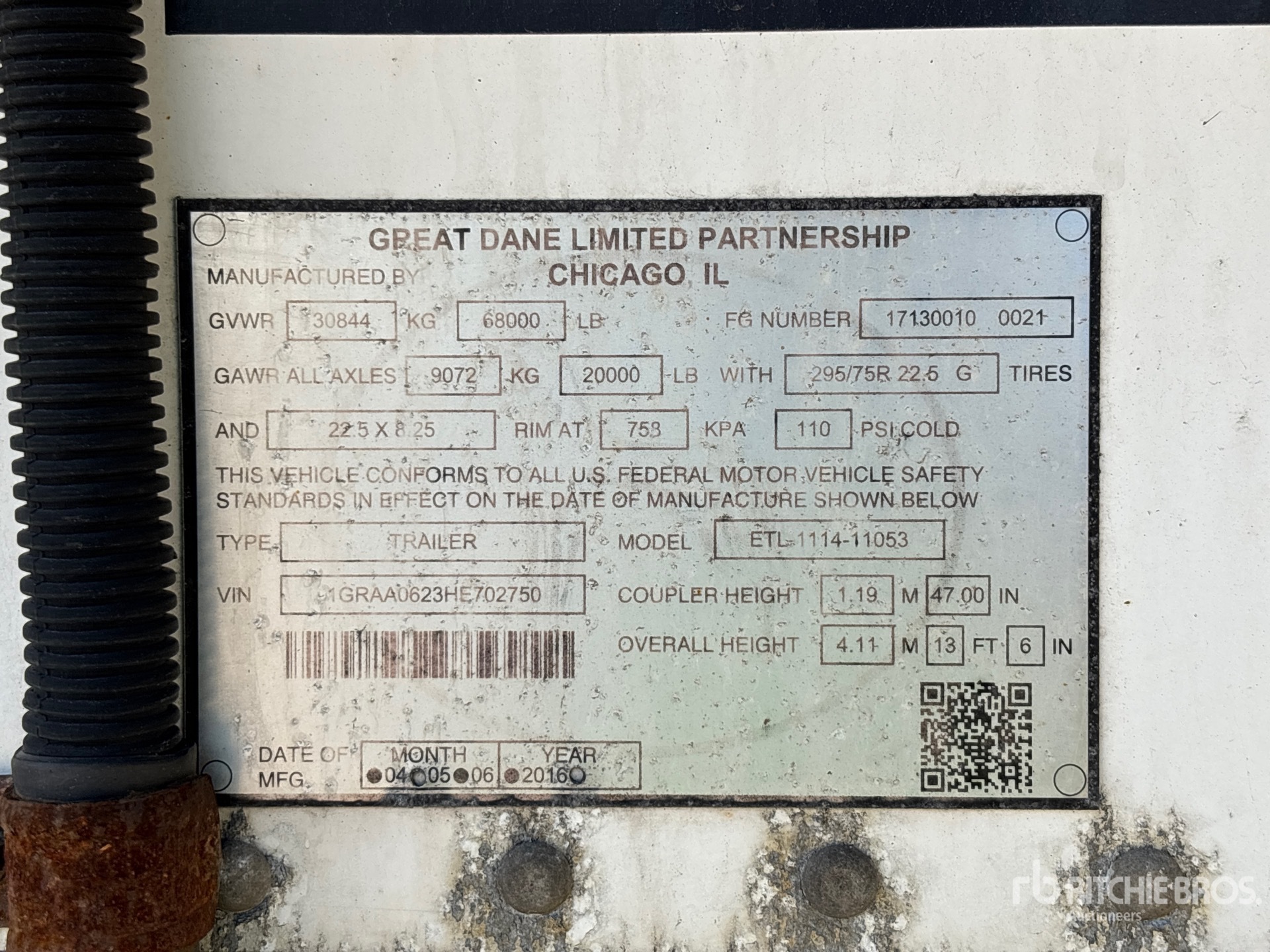 2017 Great Dane ETL-1114-11053