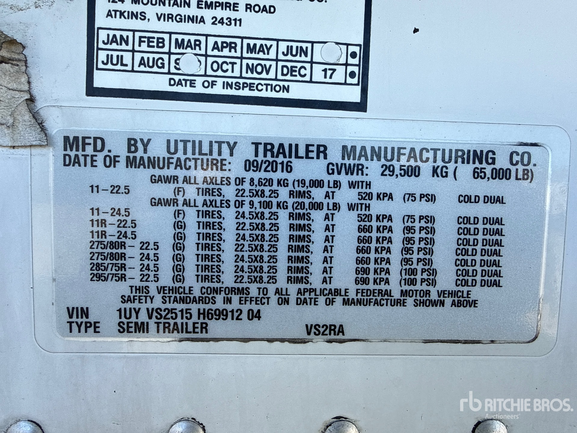 2017 Utility VS2RA