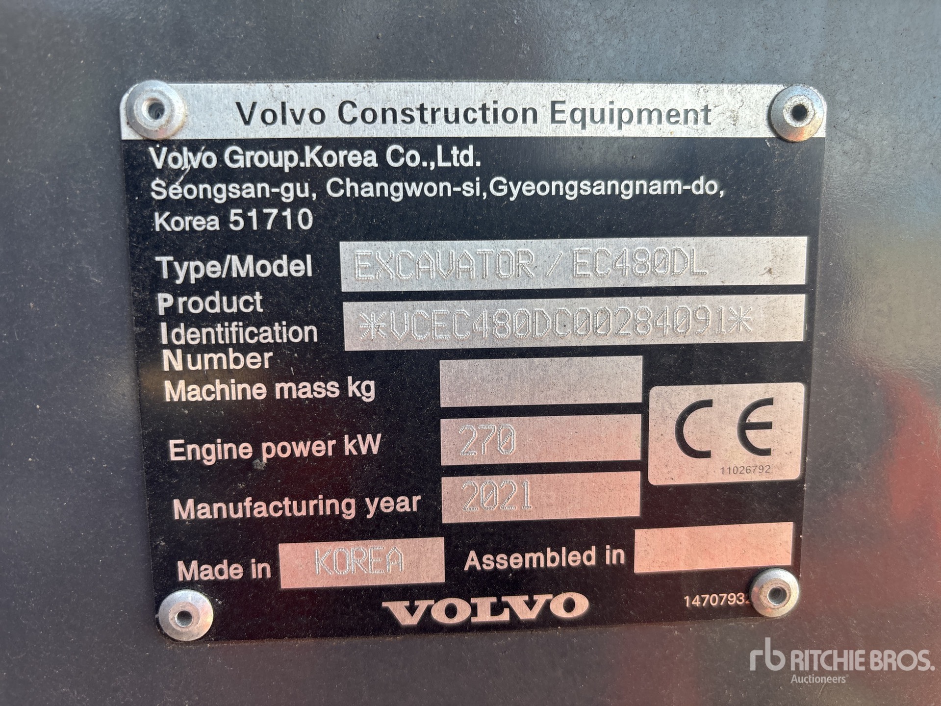 2021 Volvo EC480DL