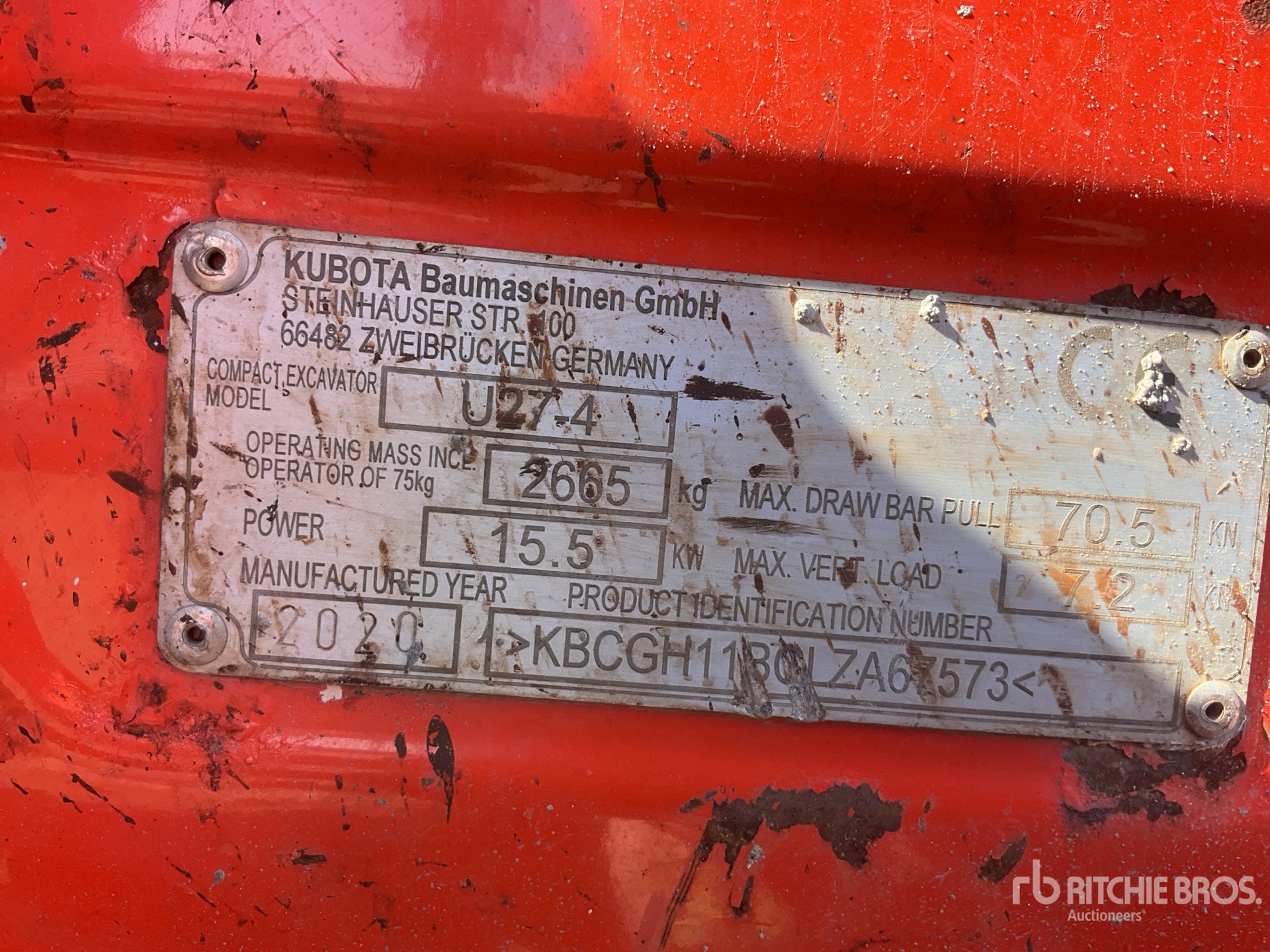 2020 Kubota U27-4
