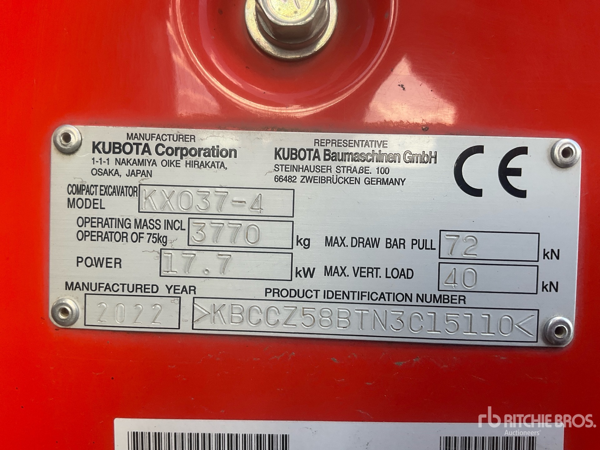 2022 Kubota KX037-4