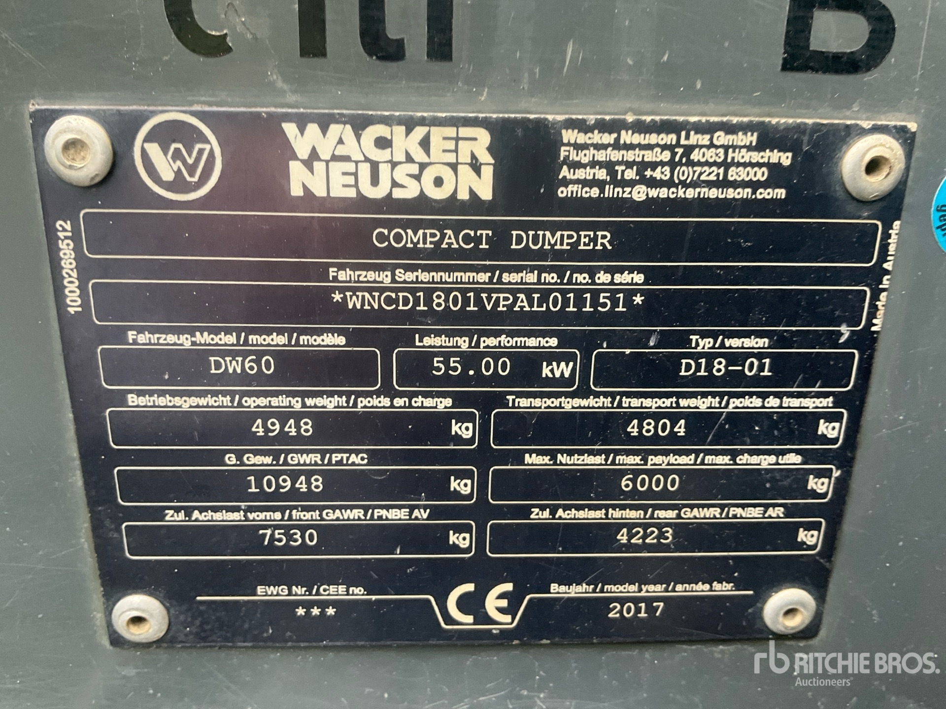 2017 Wacker Neuson DW60
