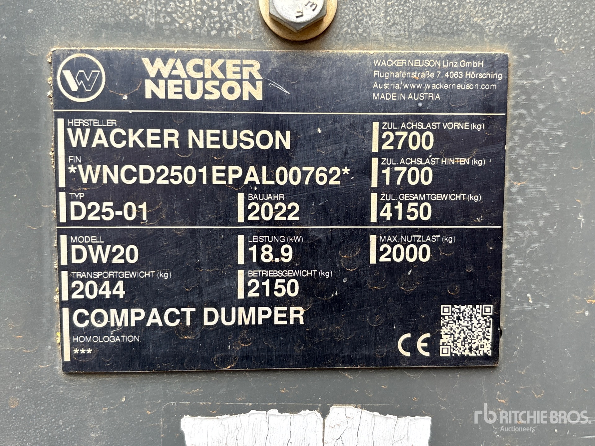 2022 Wacker Neuson DW20