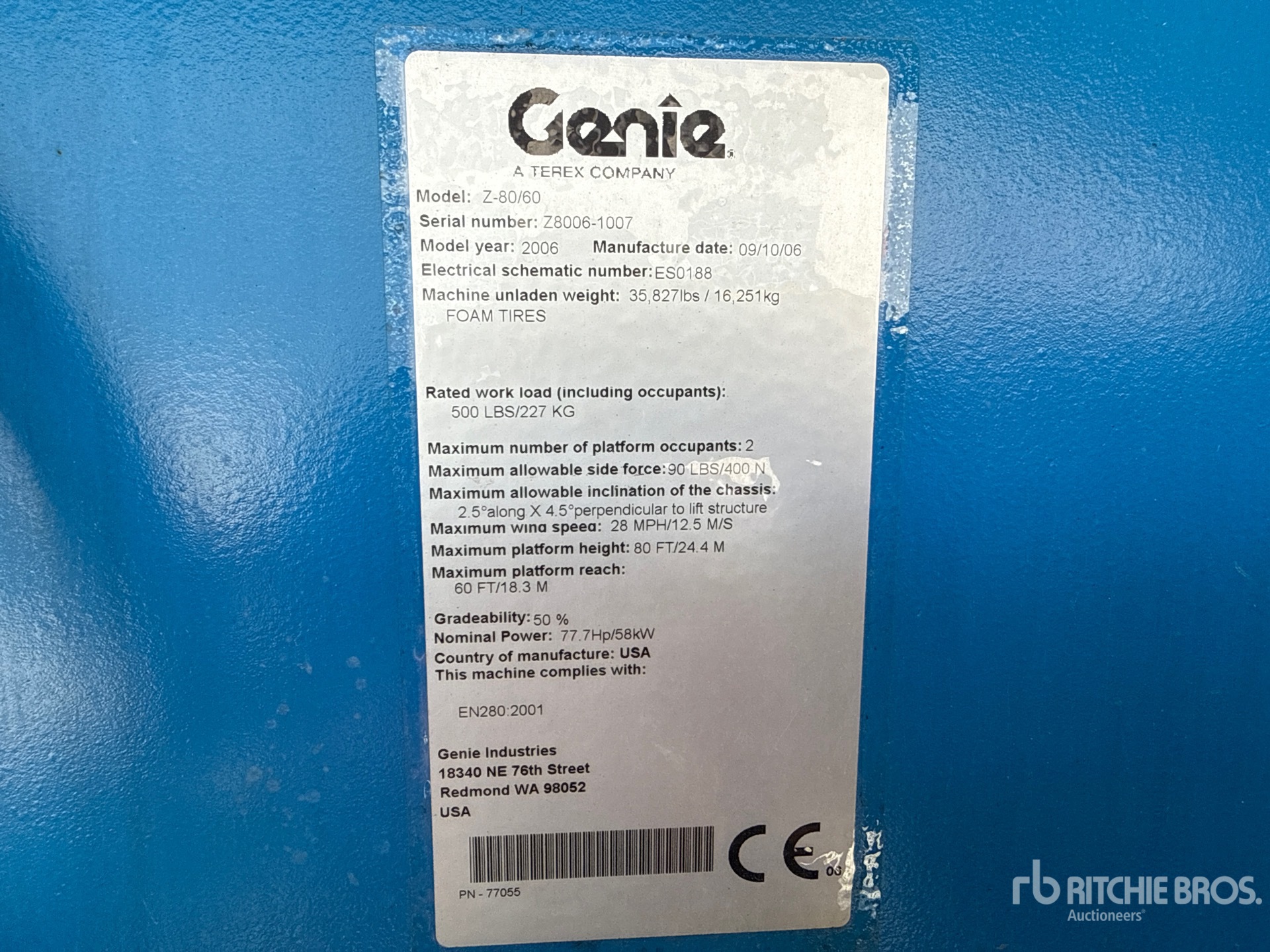 2006 Genie Z80/60